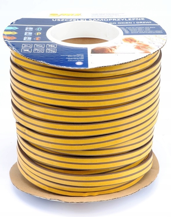 USZCZELKA DO OKIEN I DRZWI EPDM TYP P BRĄZ 100M