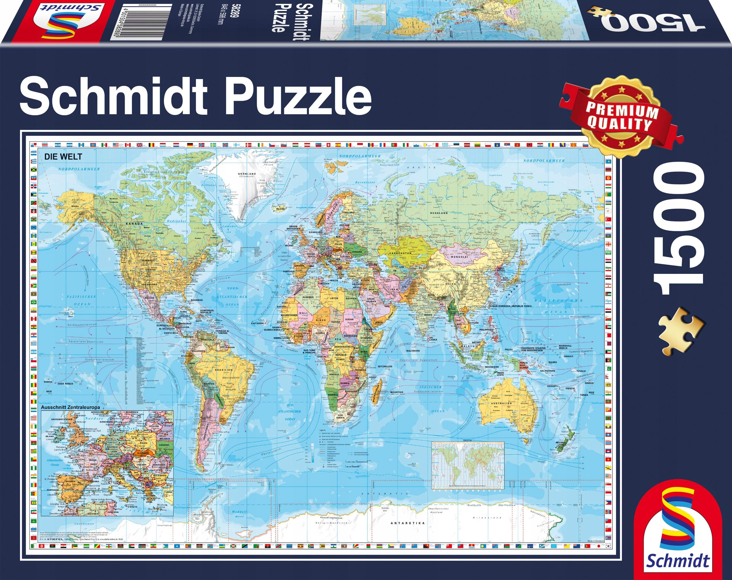 SCHMIDT PUZZLE POLITICKÁ MAPA SVETA 1500 KS