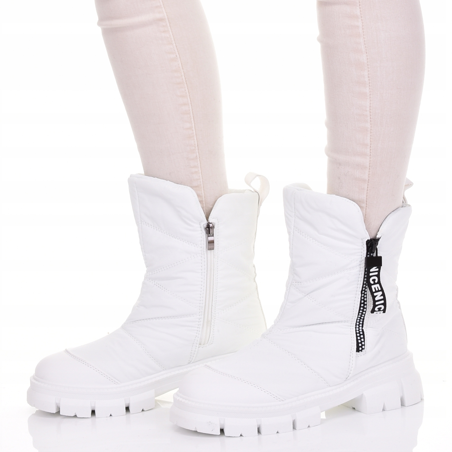 MODNE ŚNIEGOWCE DAMSKIE BUTY ZIMOWE NA PLATFORMIE OCIEPLONE Rozmiar 38