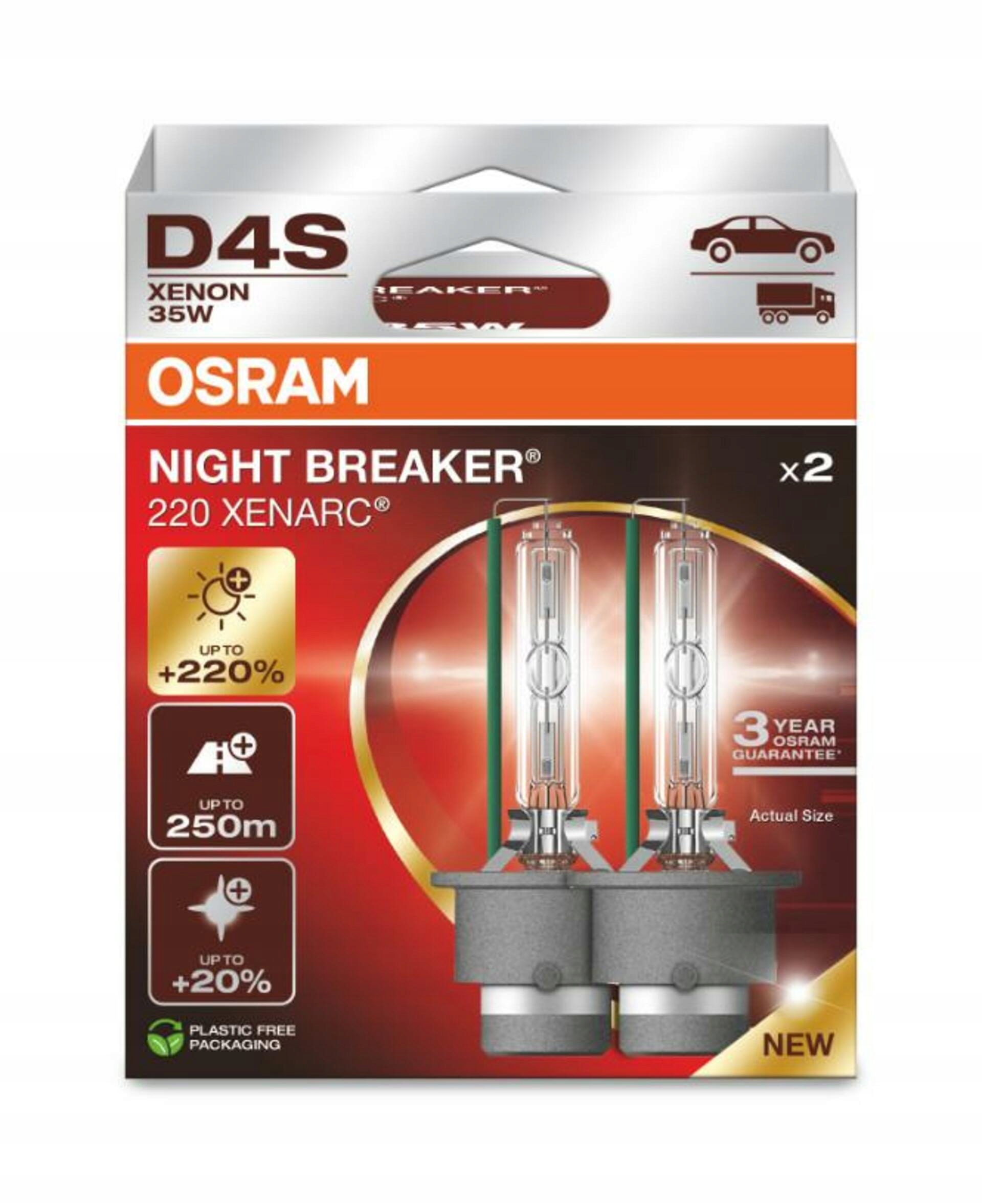 Osram D4S 35W Xenarc Night Breaker Laser +220% 2ks 66440XN2-2HB