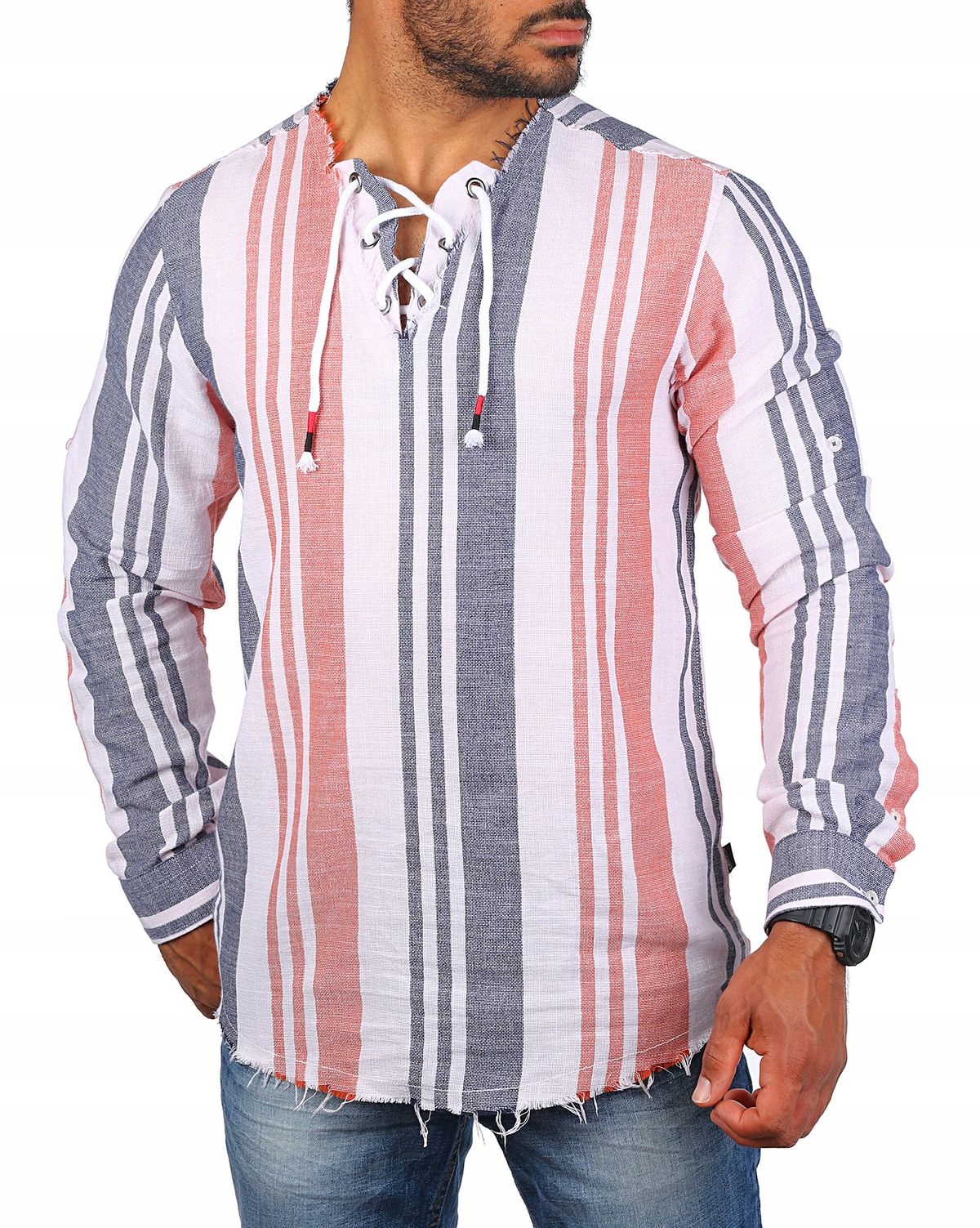 Prodyšná Letní Plážová Košile S Pruhy Velikost XL