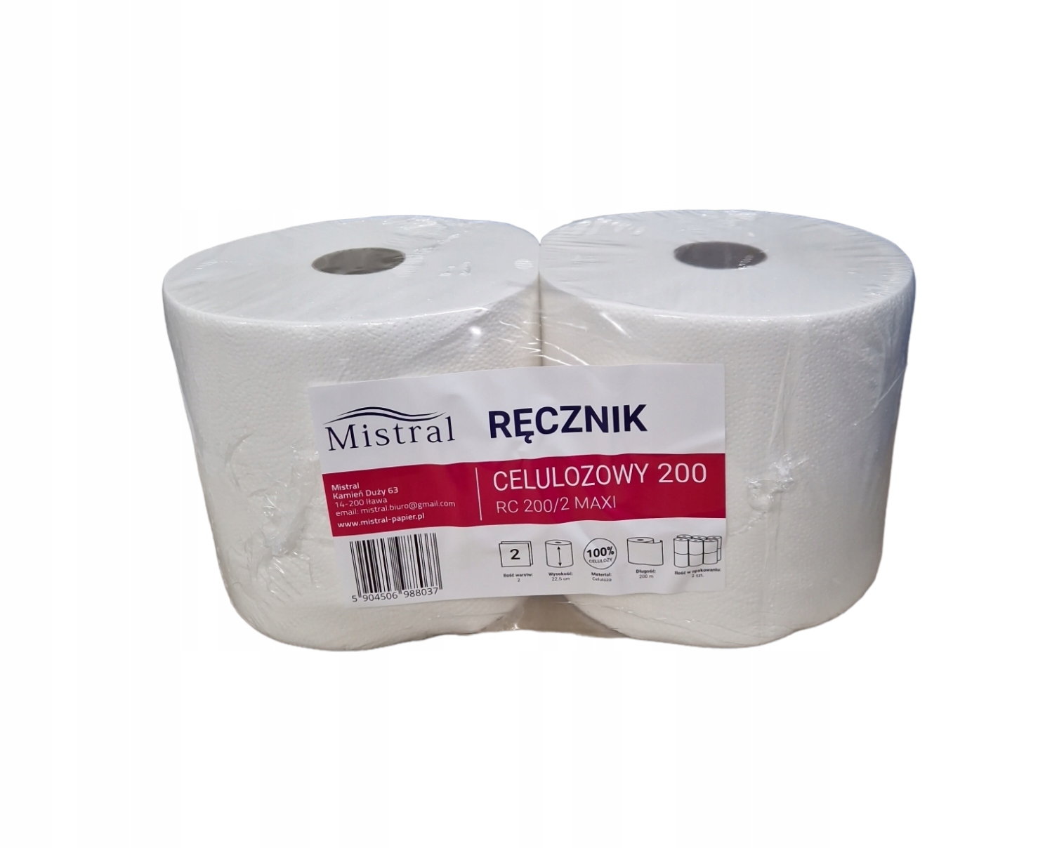 

Czyściwo papierowe, ręcznik papierowy 2 x 200m