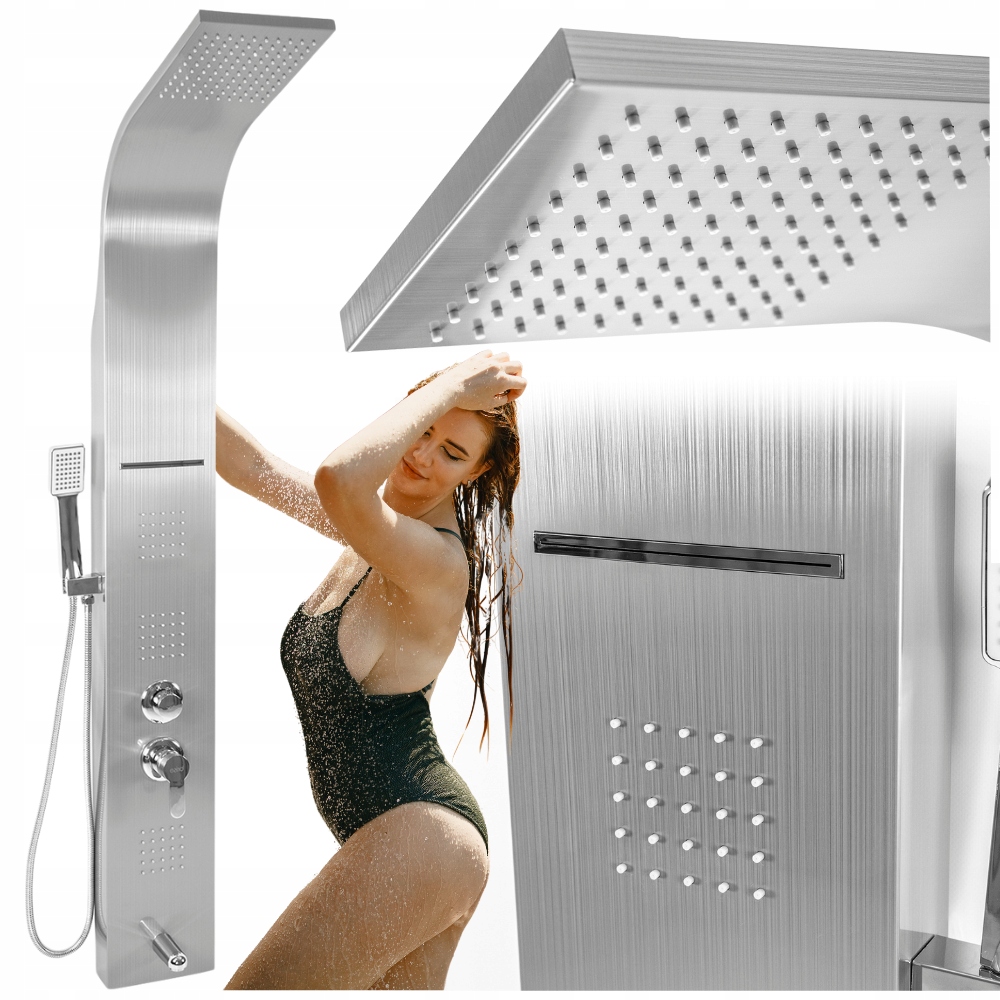 Sprchový Panel S Hydromasážní Dešťovou Sprchou, Baterie, Sloupová Sprcha