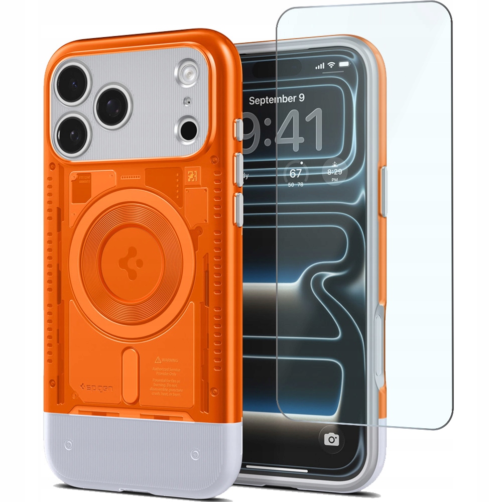 Etui Spigen Classic C1 do MagSafe do iPhone 17 Pro, klasyczny wzór szkło