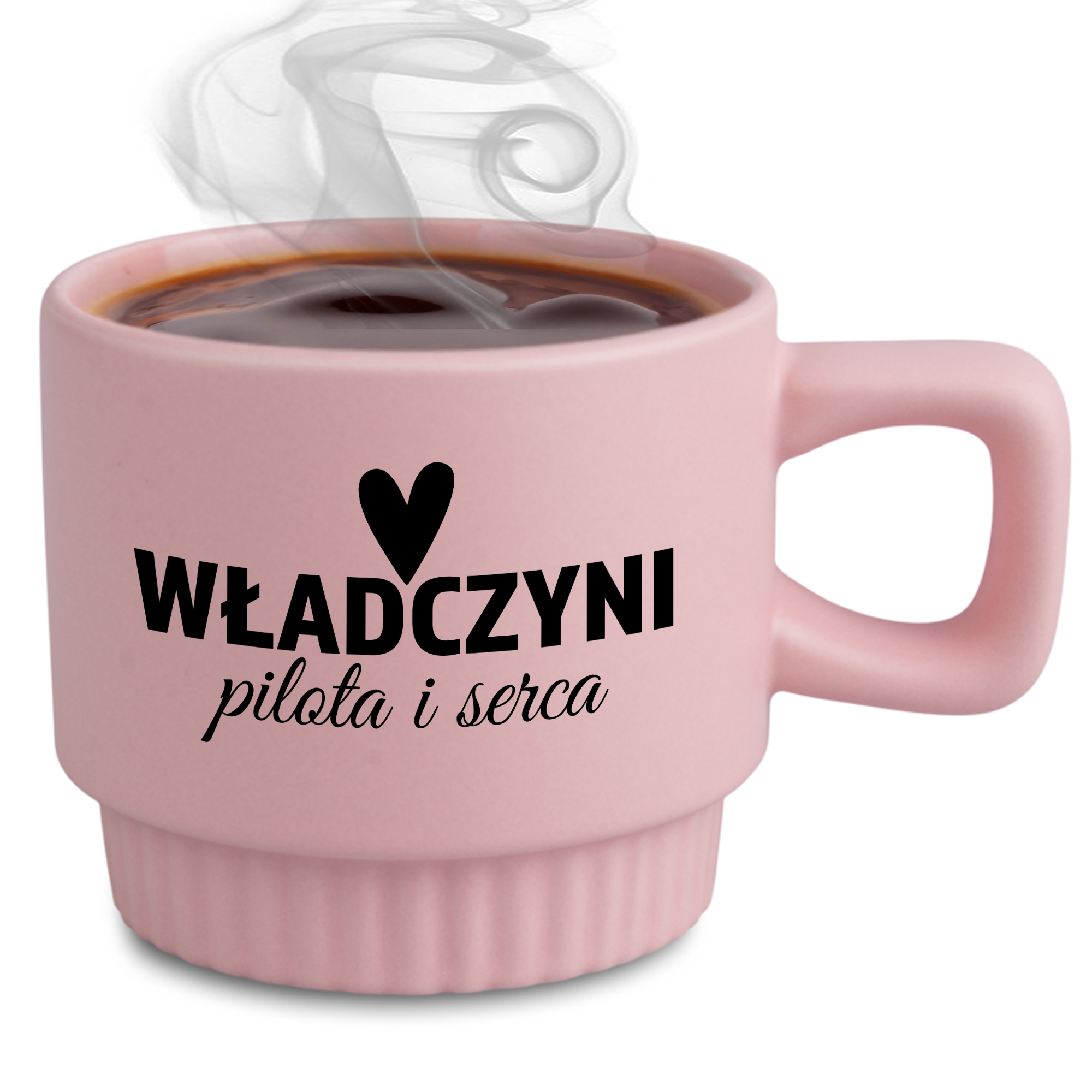 Ryflovaný hrnček Ružová Vládkyňa Pilota A Srdce Darček pre dievča