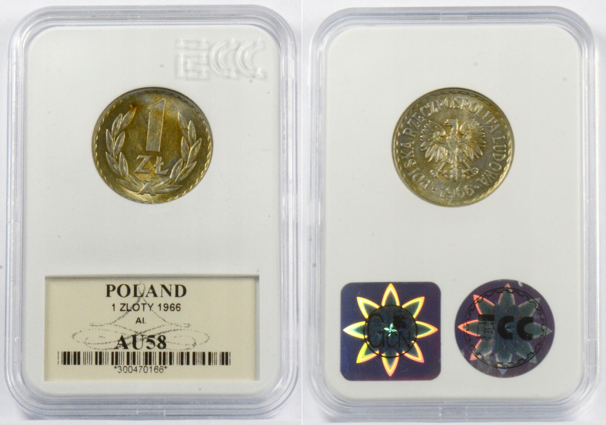 A. 1 ZŁOTY 1966 ALUMINIUM AU58 27.03