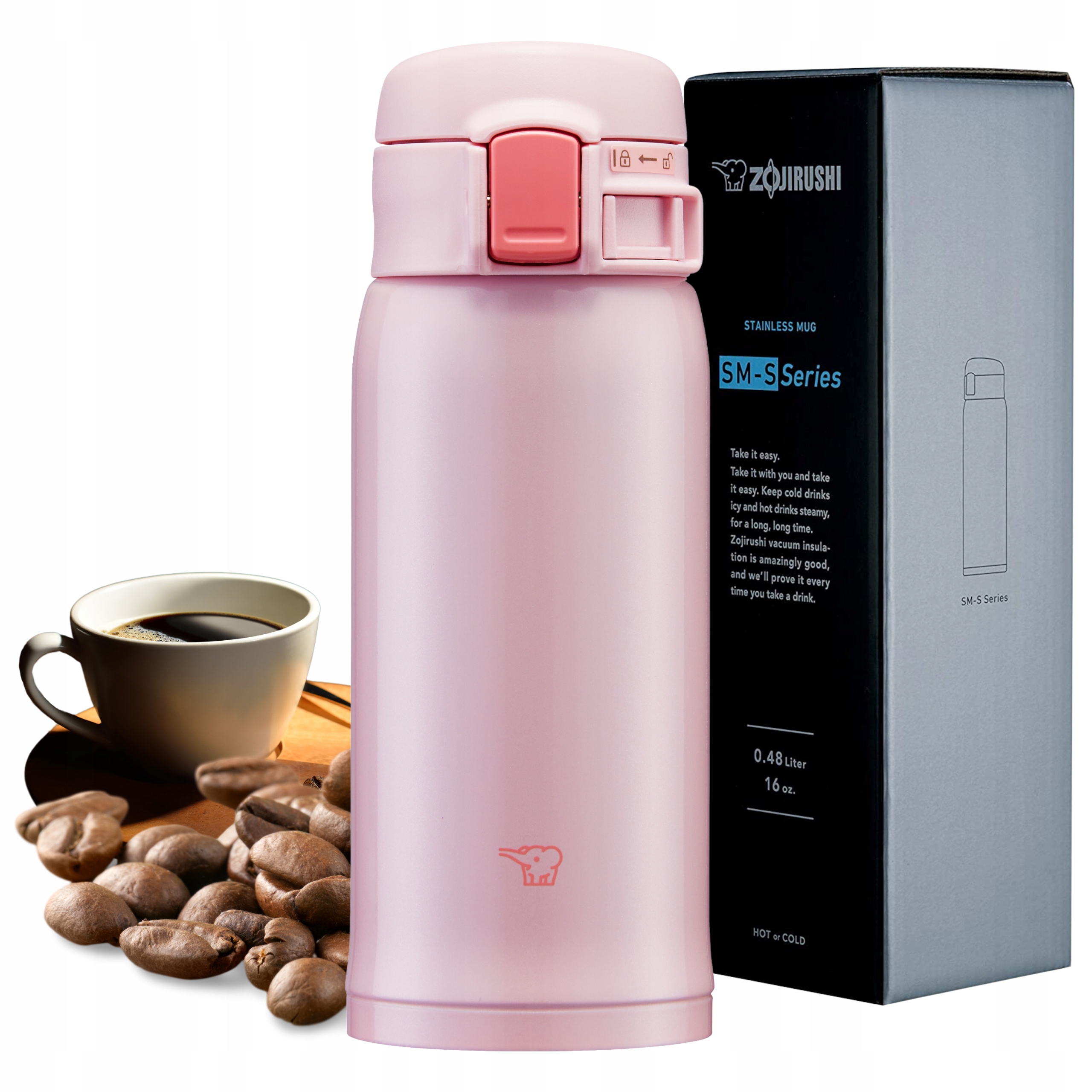 Termohrnek Zojirushi 360 ml na čajovou kávu vzduchotěsný SM-SR36E-PP růžový