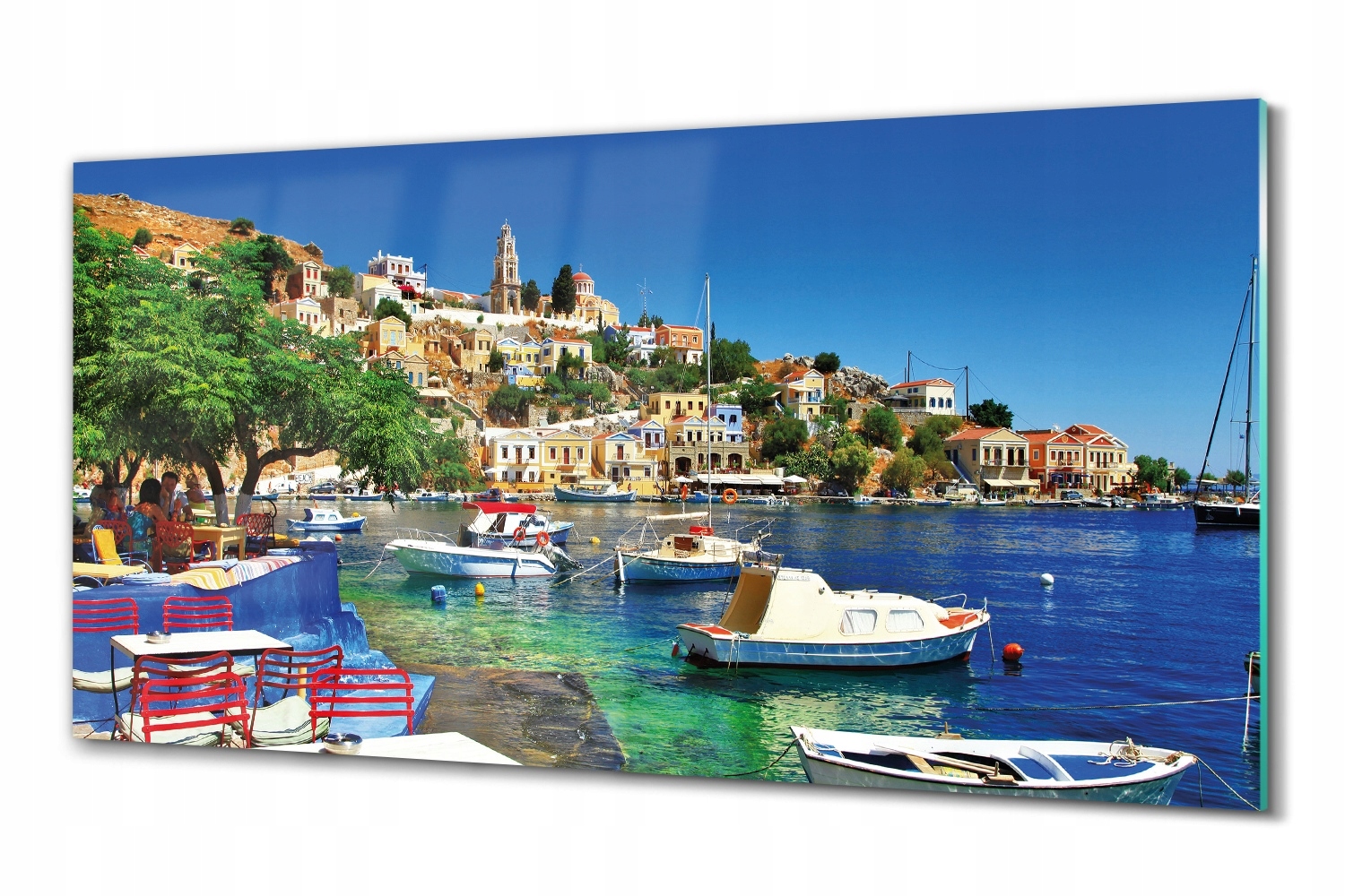 Fotoobraz na skle Marina ostrov záliv 100x50