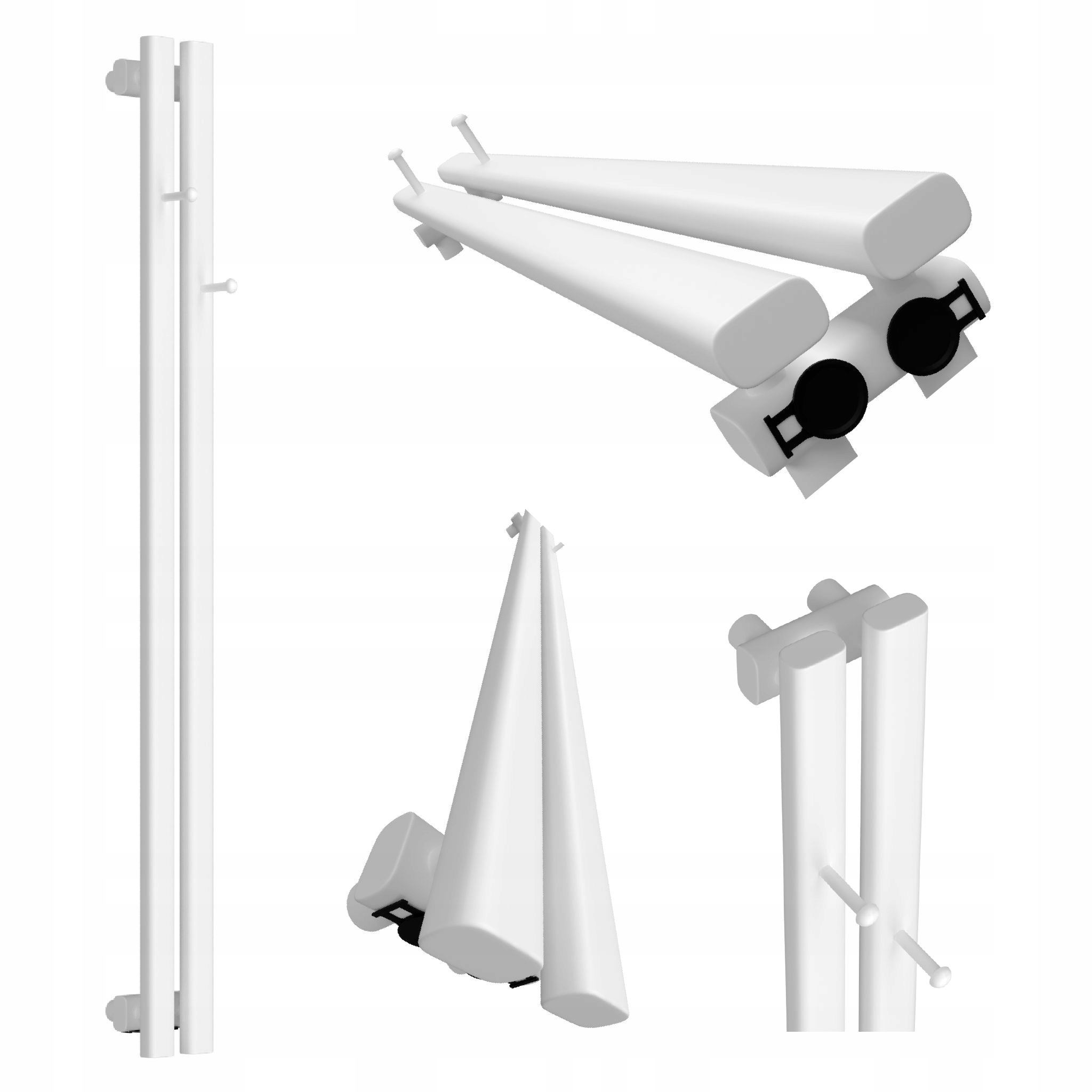 Dekorativní radiátor HORYZONT2 Hook 160x13 bílý matný hladký