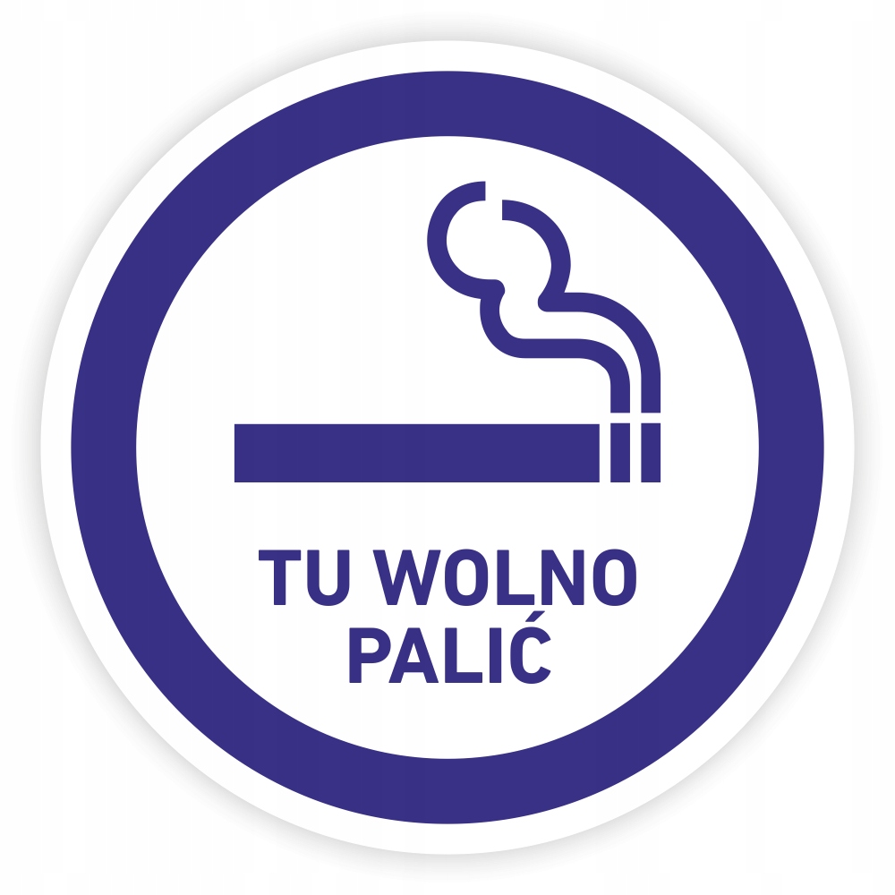 

Naklejka informacyjna Tu Wolno Palić okrągła 20 cm