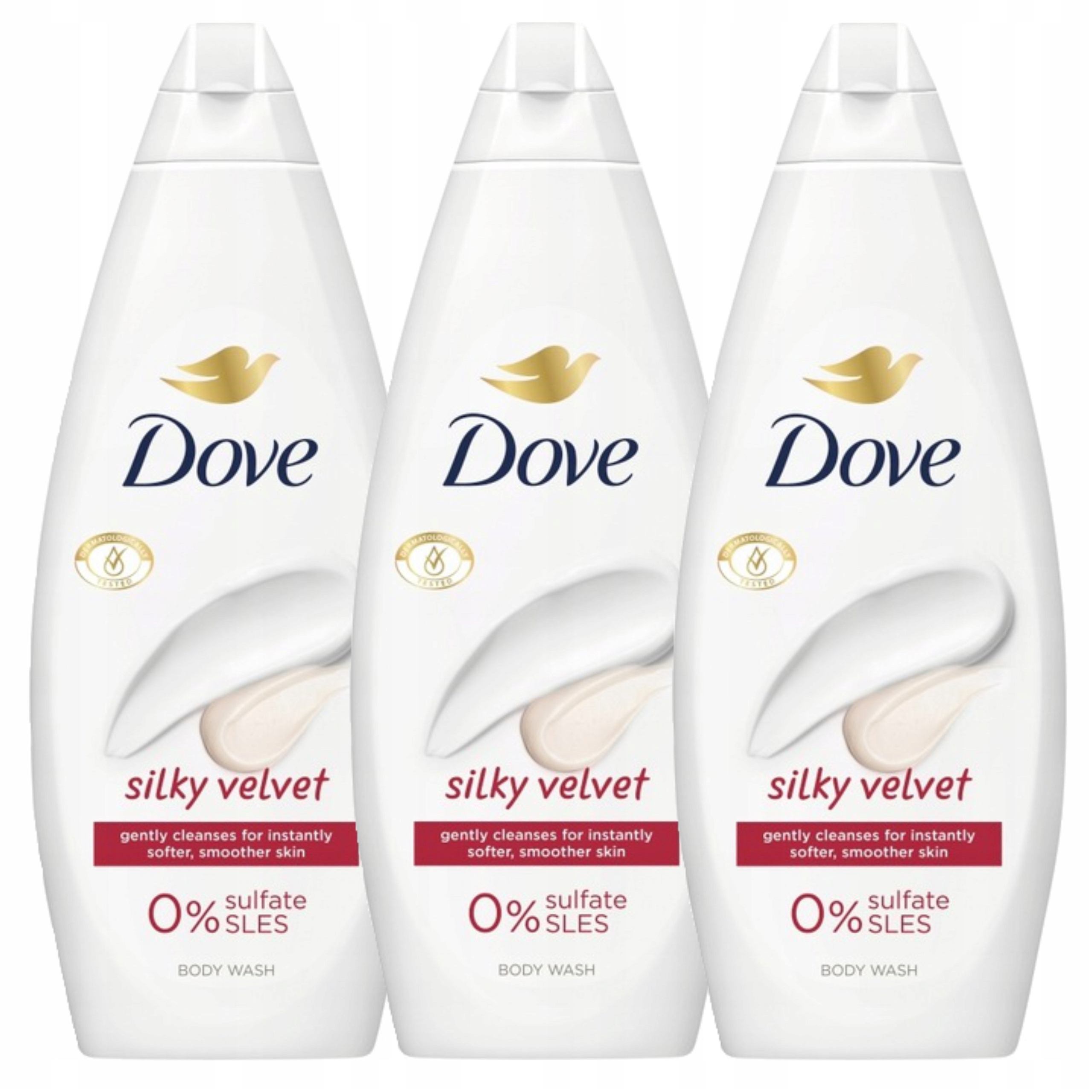 Dove Essential Sprchový Gel Pro Ženy Silky Velvet 720 ML X3