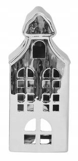 DOMEK DOM CERAMICZNY LED ŚWIECZNIK LAMPION FIGURKA CERAMICZNA NA PREZENT L
