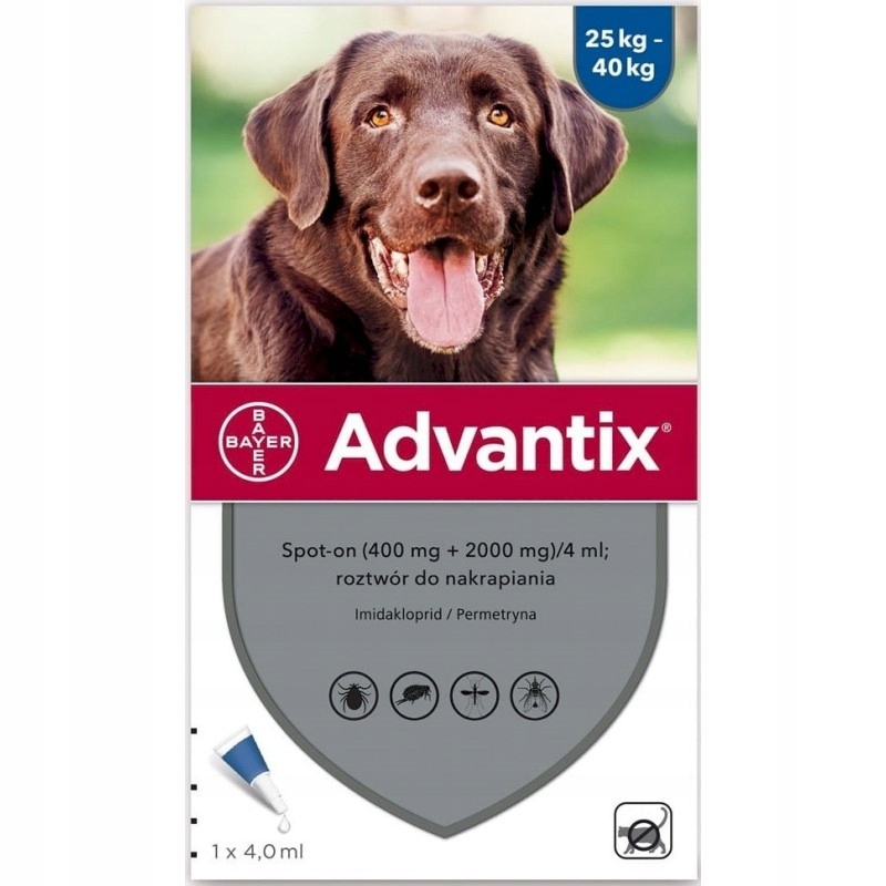 Advantix 25-40kg 4 x 4ml pchły/kleszcze