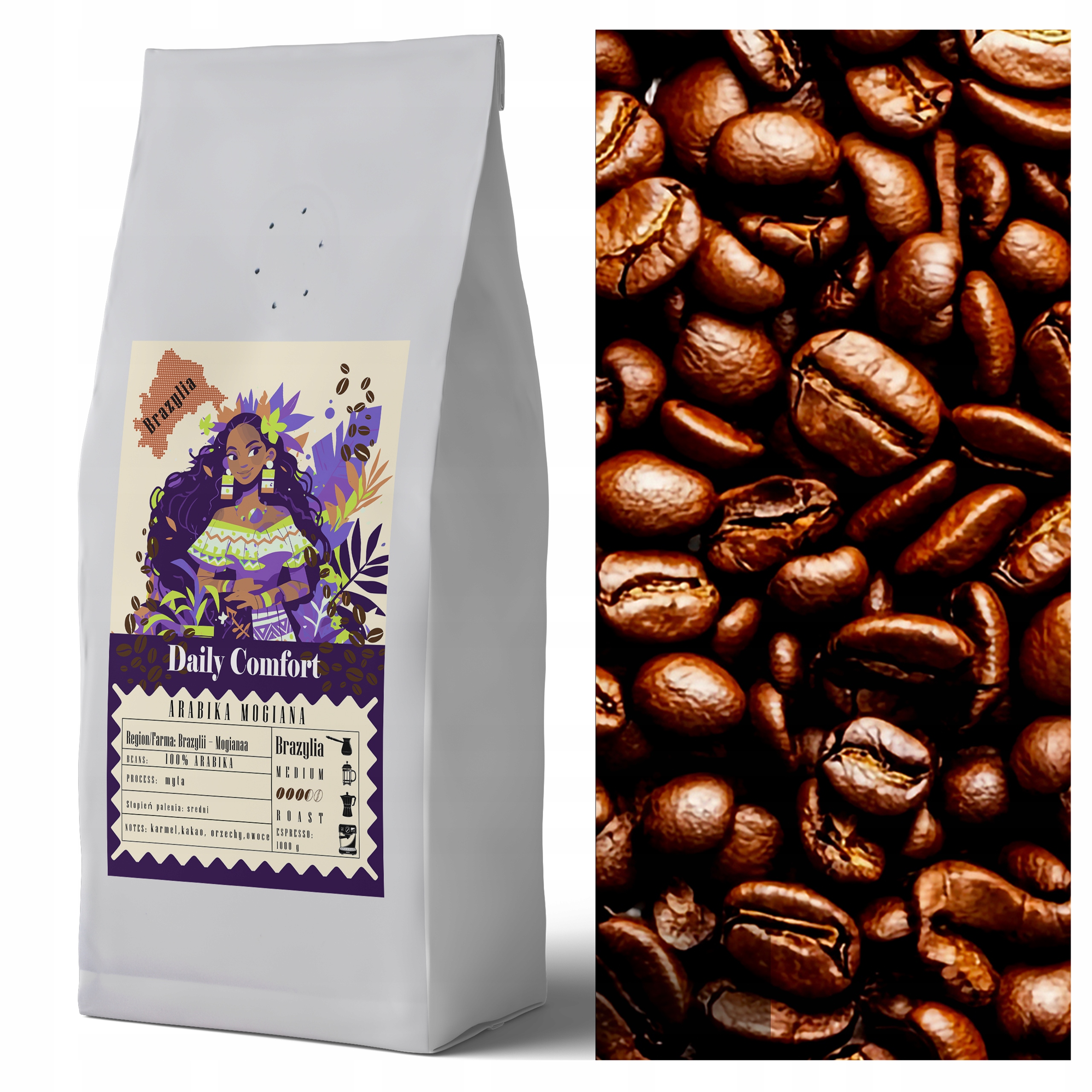 Káva Zrnková 1 kg Arabica Brazílie Mogiano 1 kg