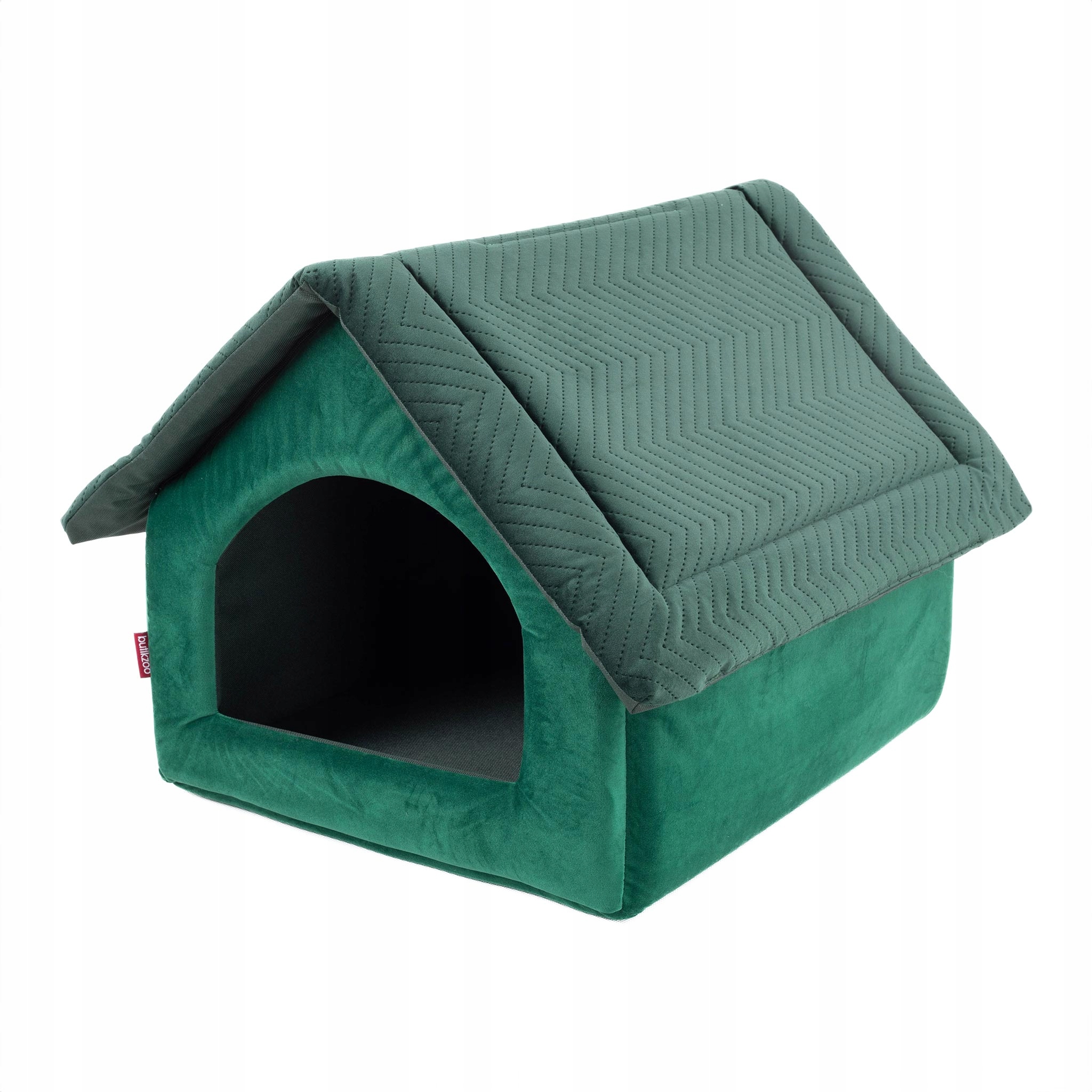 Levně Látkový Domeček Buda Pelíšek Pro Psa Zelený Velvet R.2