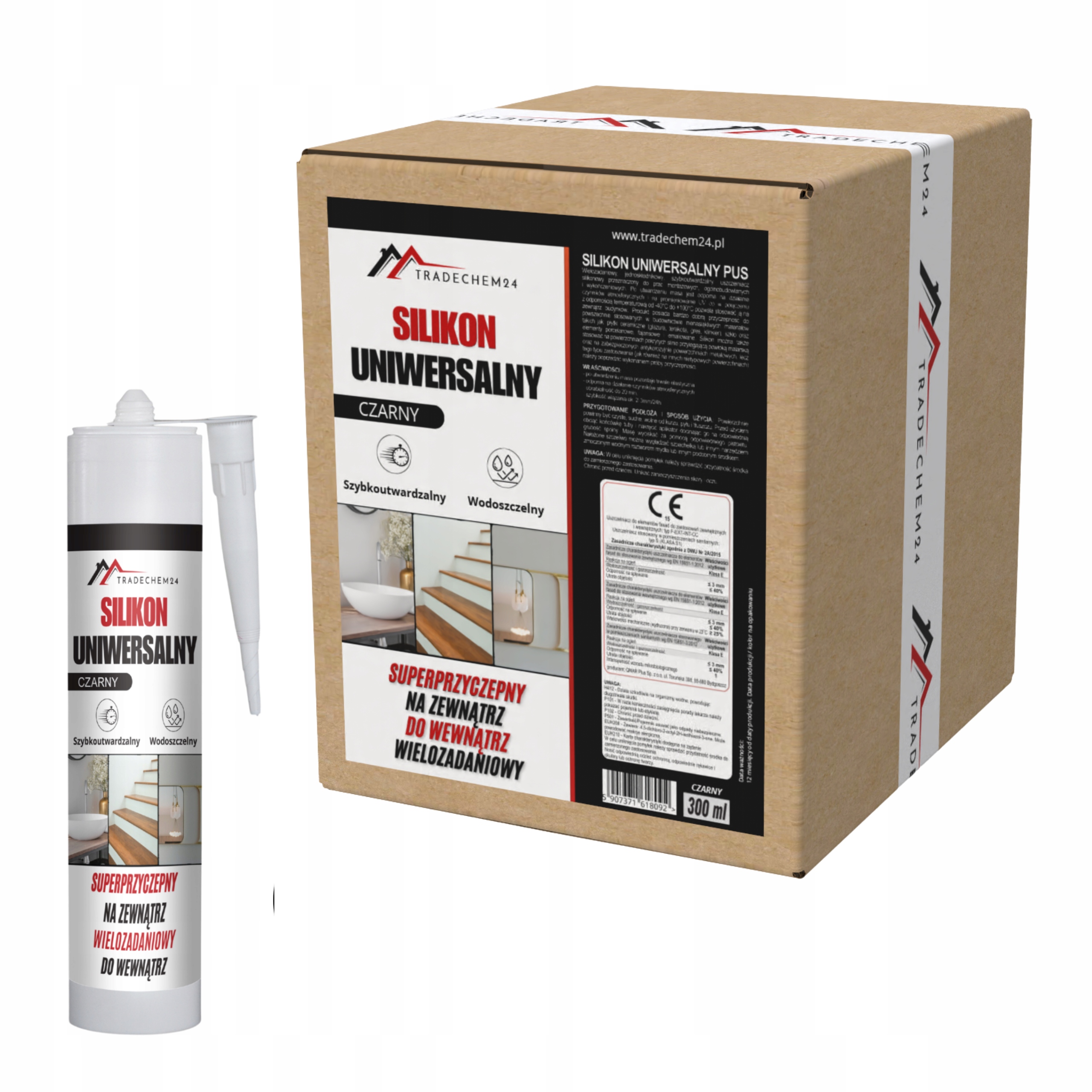 12 x Černý Silikon Na Akvarijní Kámen, Granitové Dřevo, Okna, Koupelna