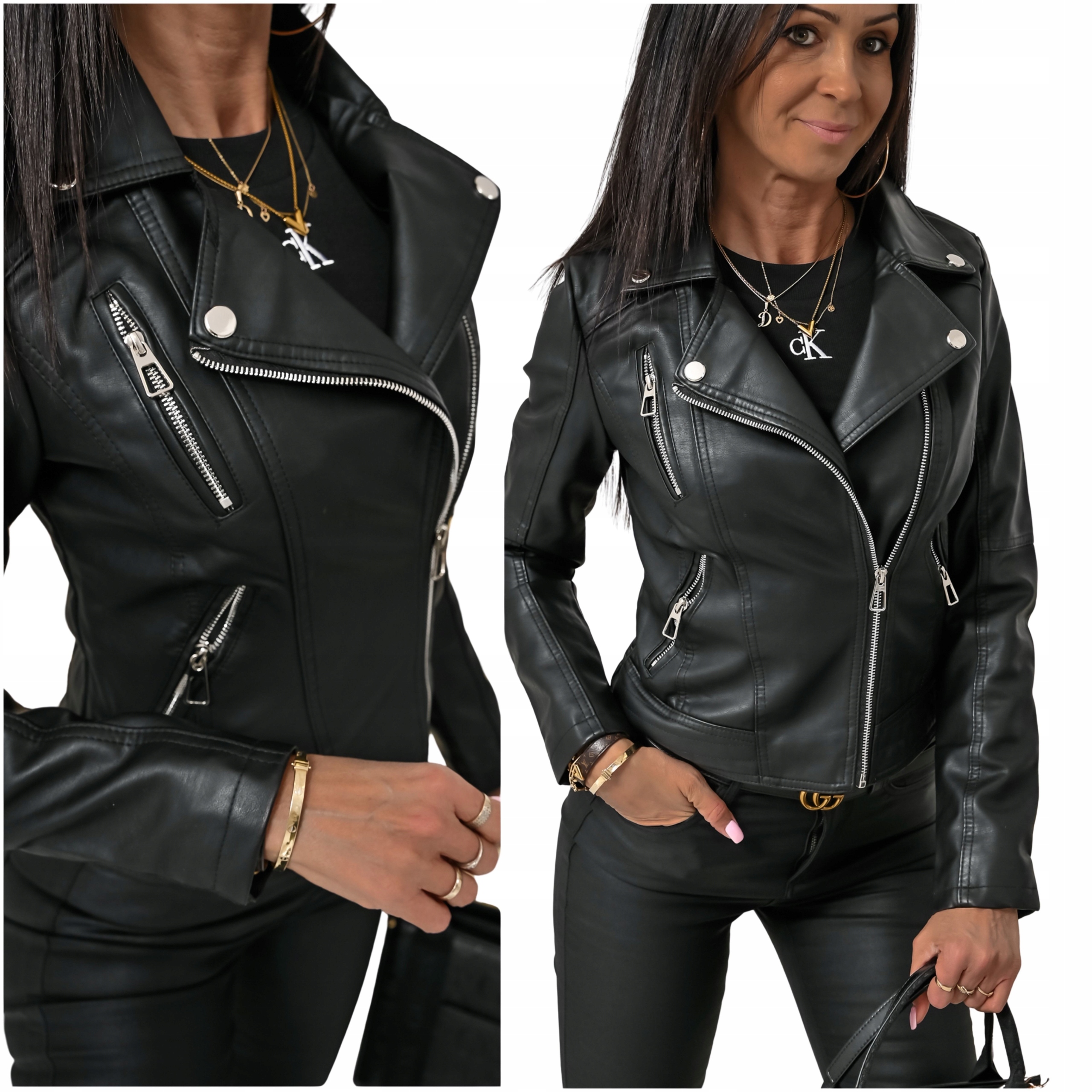 Casualowa Ponadczasowa Ramoneska Z Ekoskórki Arie! XL