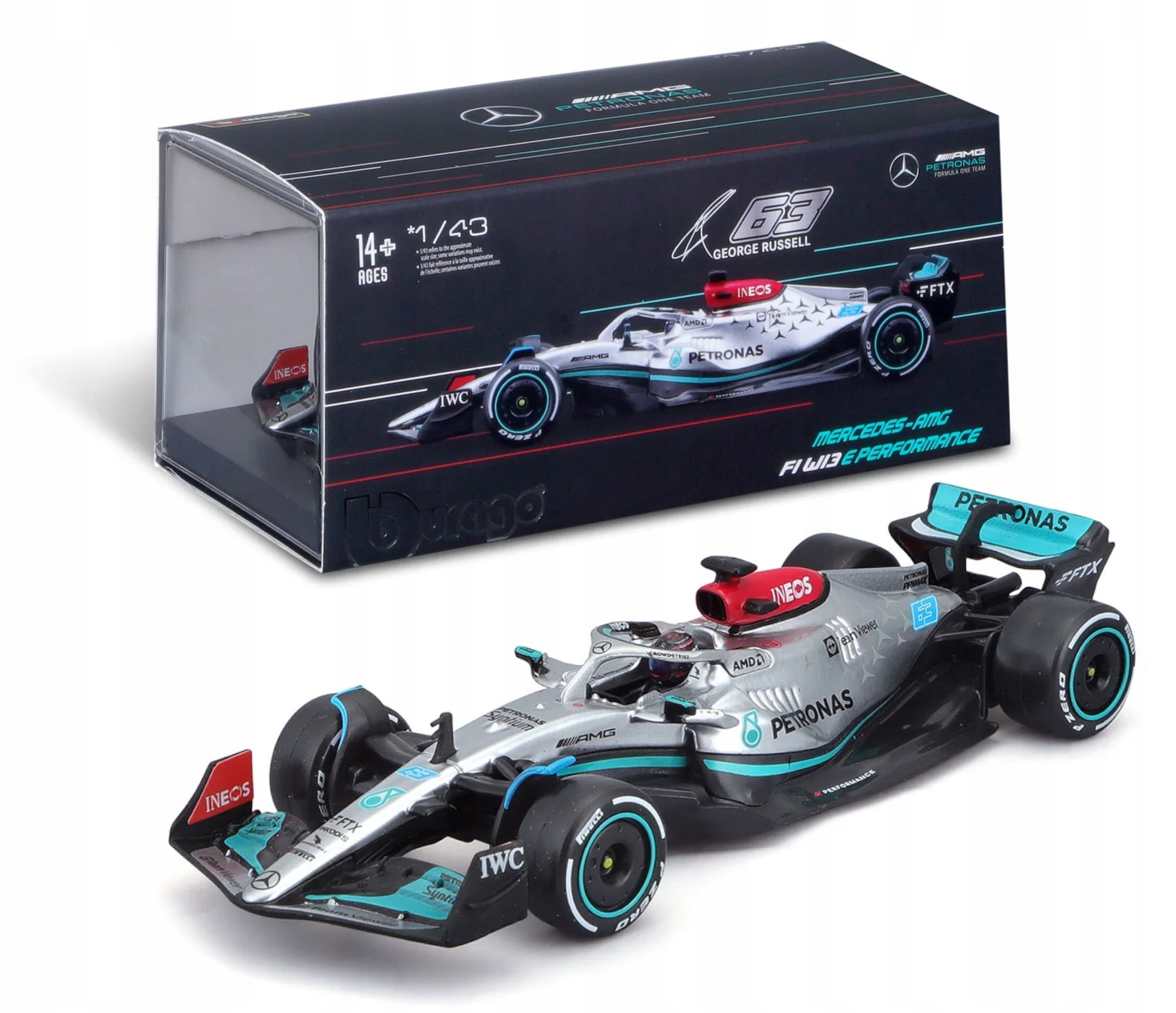 Bburago Měřítko 1:43 Model Mercedes-amg F1 W13 #63 George Russell 18-38066-63