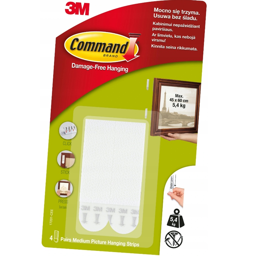 Липучки для подвешивания рамок, картин Command 3M (3)