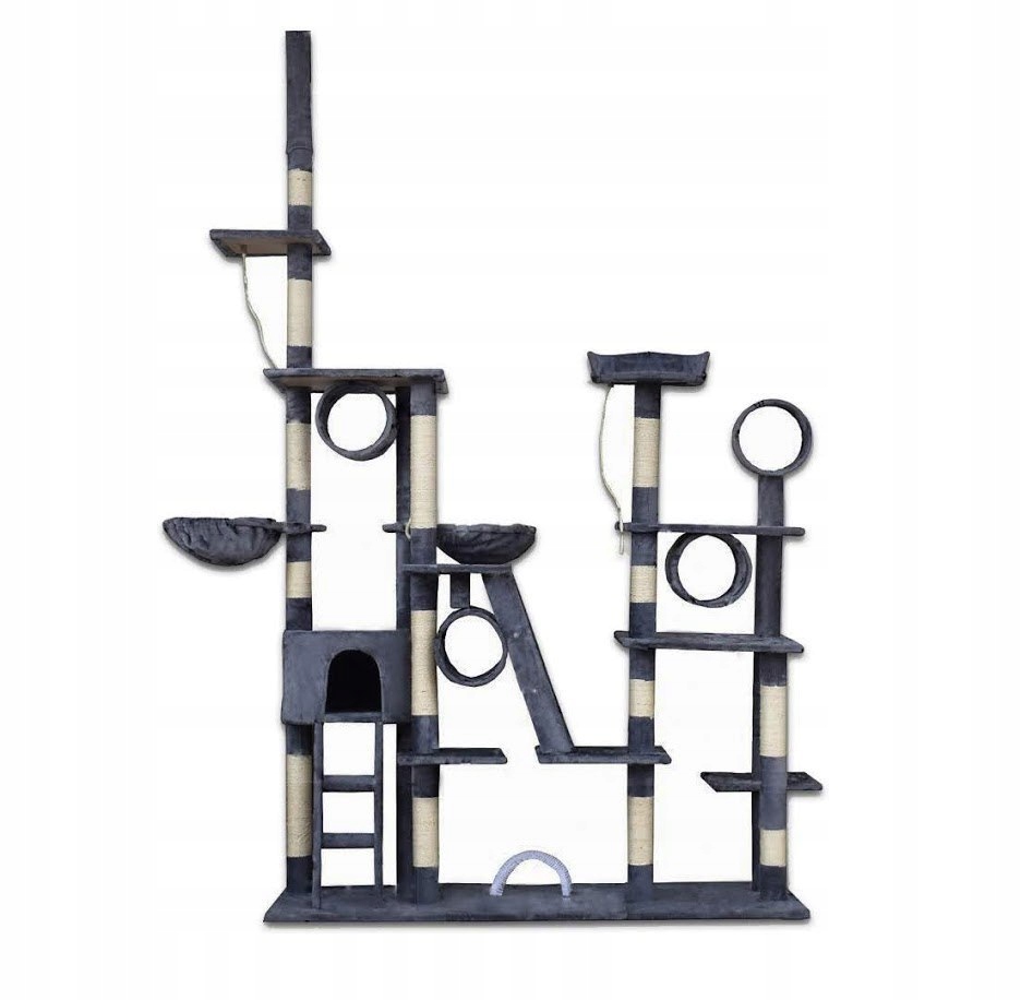 Levně Škrabadlo XXL Pelíšek Houpací síť Tuby Domeček Tmavě šedý