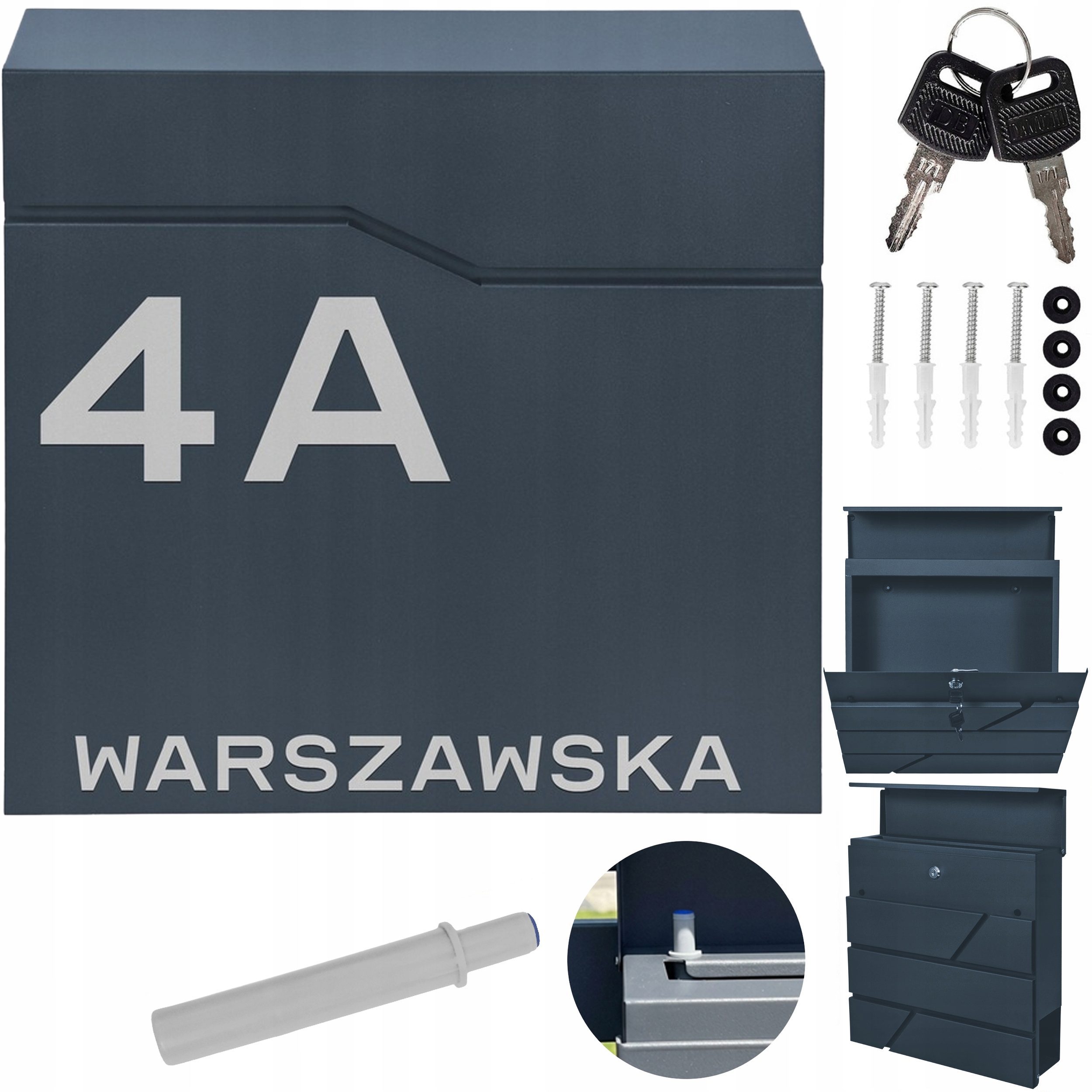 Poštovní Schránka Na Poštovní Seznamy Novin Antracit Vzor Adresa Ulice Číslo