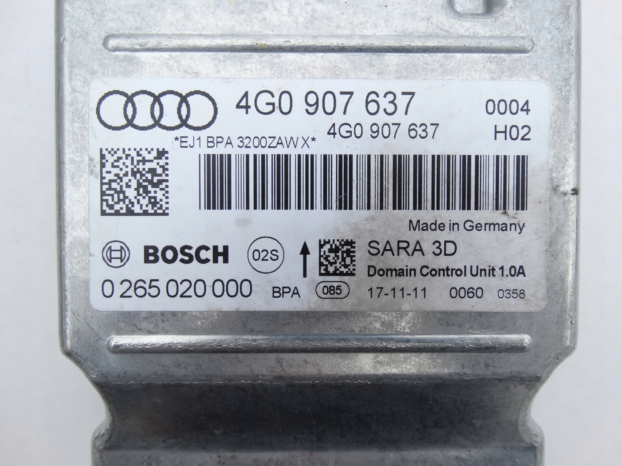 AUDI A6 C7 A7 modulo Centralina SENSOR airbag airbag 4G0907637 Originale
