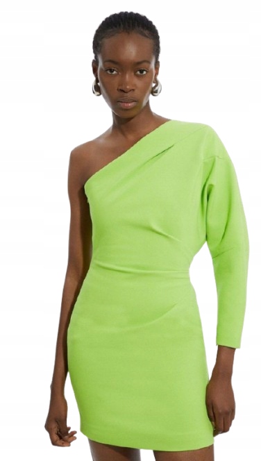 Karen Millen Zelená Šaty Asymetrická Na Jedno Rameno 38 B1F