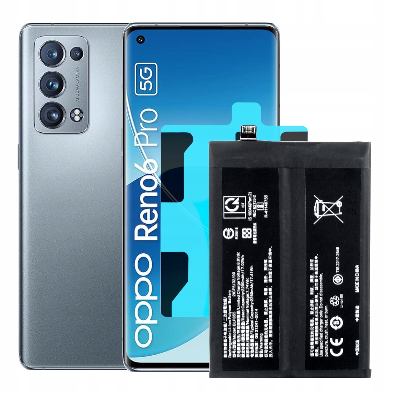 Baterie Oppo Reno 6 Pro 5G Reno 8 5G Find X5 Lite BLP855 lepidlo