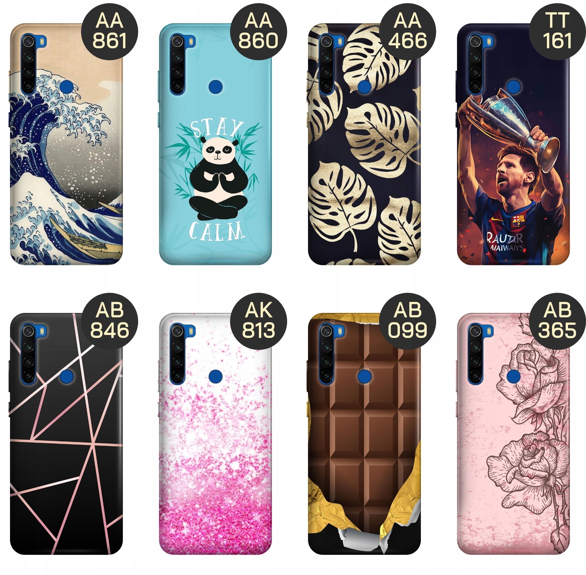 ETUI DO XIAOMI REDMI NOTE 8T WZORY TOP100 DESIGN Z NADRUKIEM OBUDOWA +SZKŁO Dedykowany model Xiaomi Redmi Note 8T