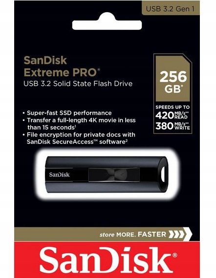 Szybki Pendrive Ssd Sandisk Extreme Pro 256GB 420 MB/s