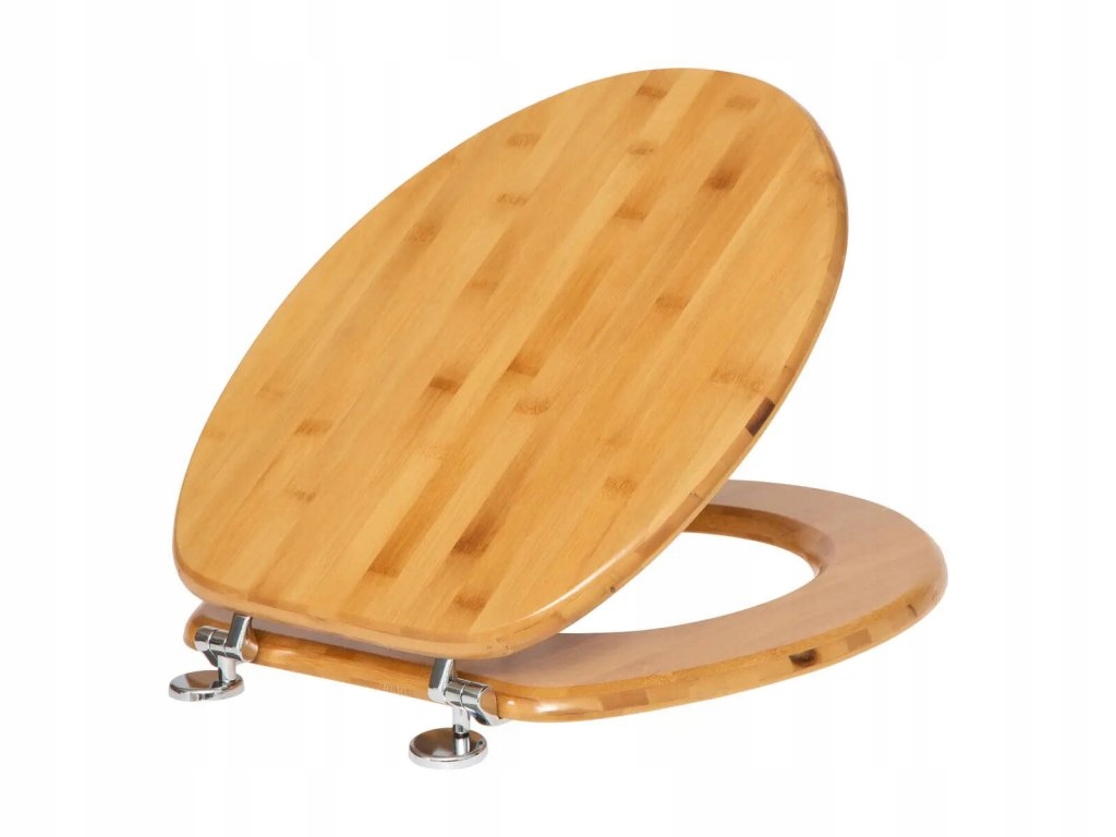 Dřevěné Wc prkénko, 100% bambus, cínové panty