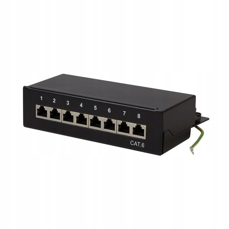 LogiLink NP0017B Patch Panel Cat.6 8xRJ45 ekranowany czarny desktop