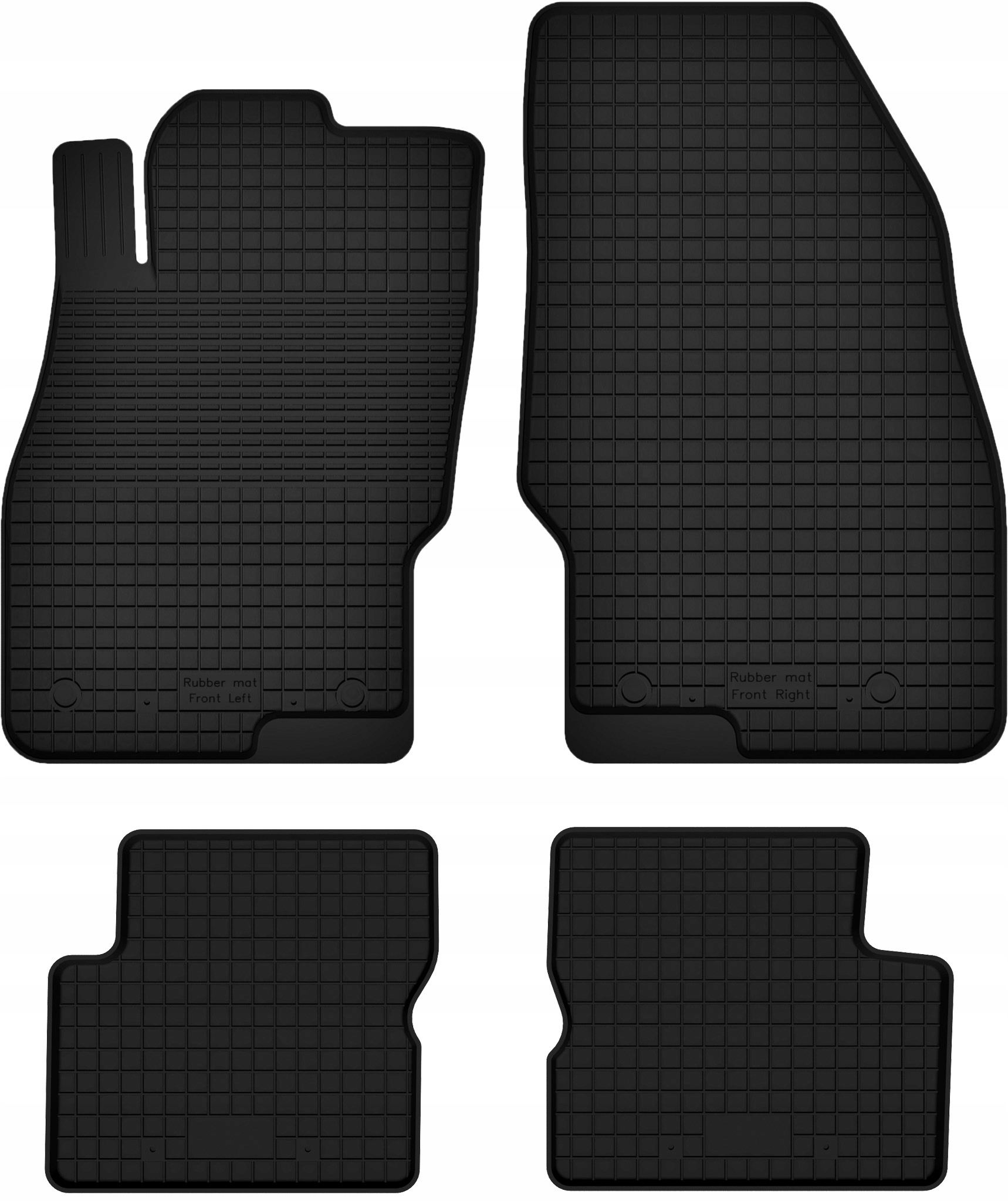 Dywaniki Samochodowe Gumowe Komplet do Fiat Punto Evo Korytkowe Czarne