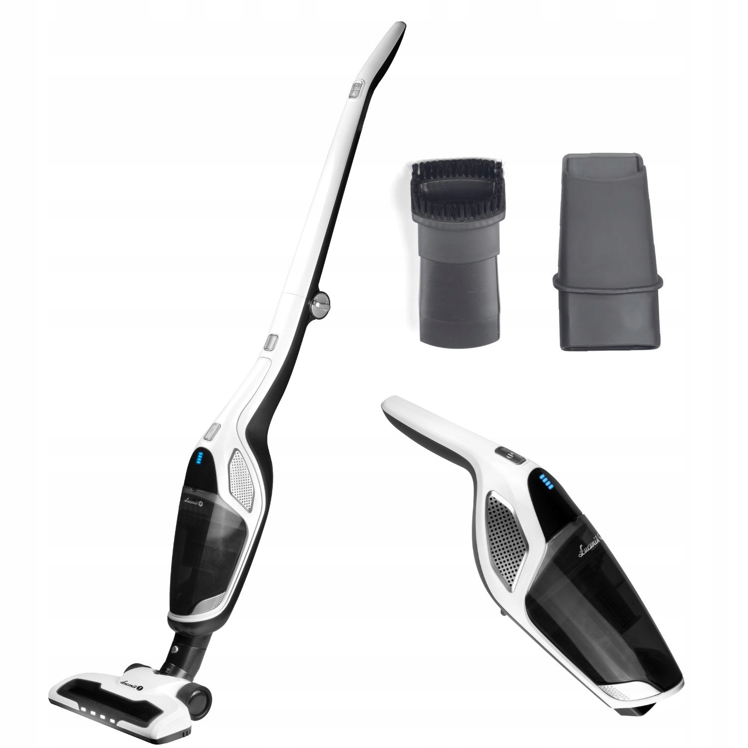 Odkurzacz Pionowy bezprzewodowy poręczny biały bezworkowy lekki 115 W