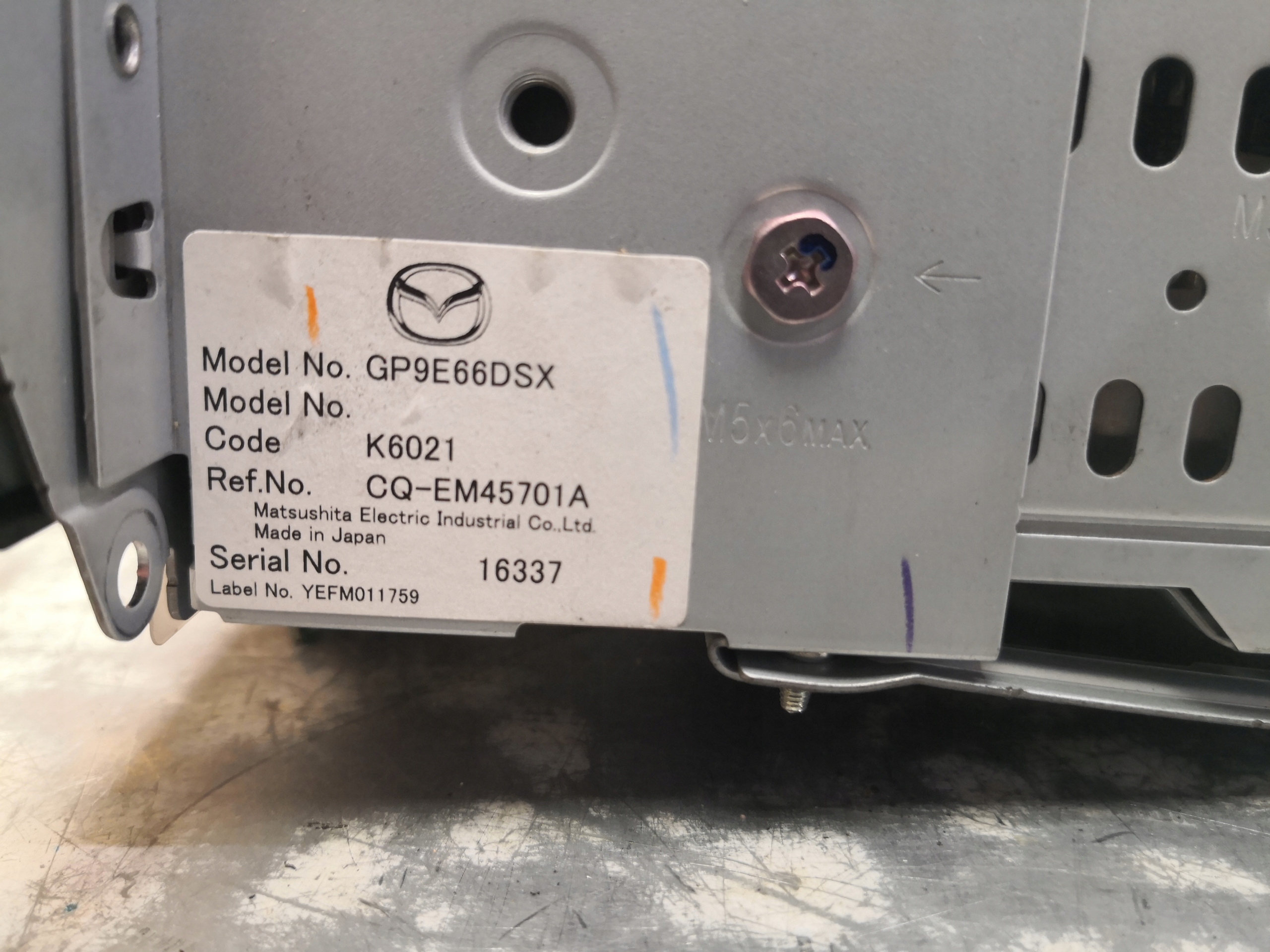 RADIO CD MAZDA 6 CQ-EM45701A EUROPA