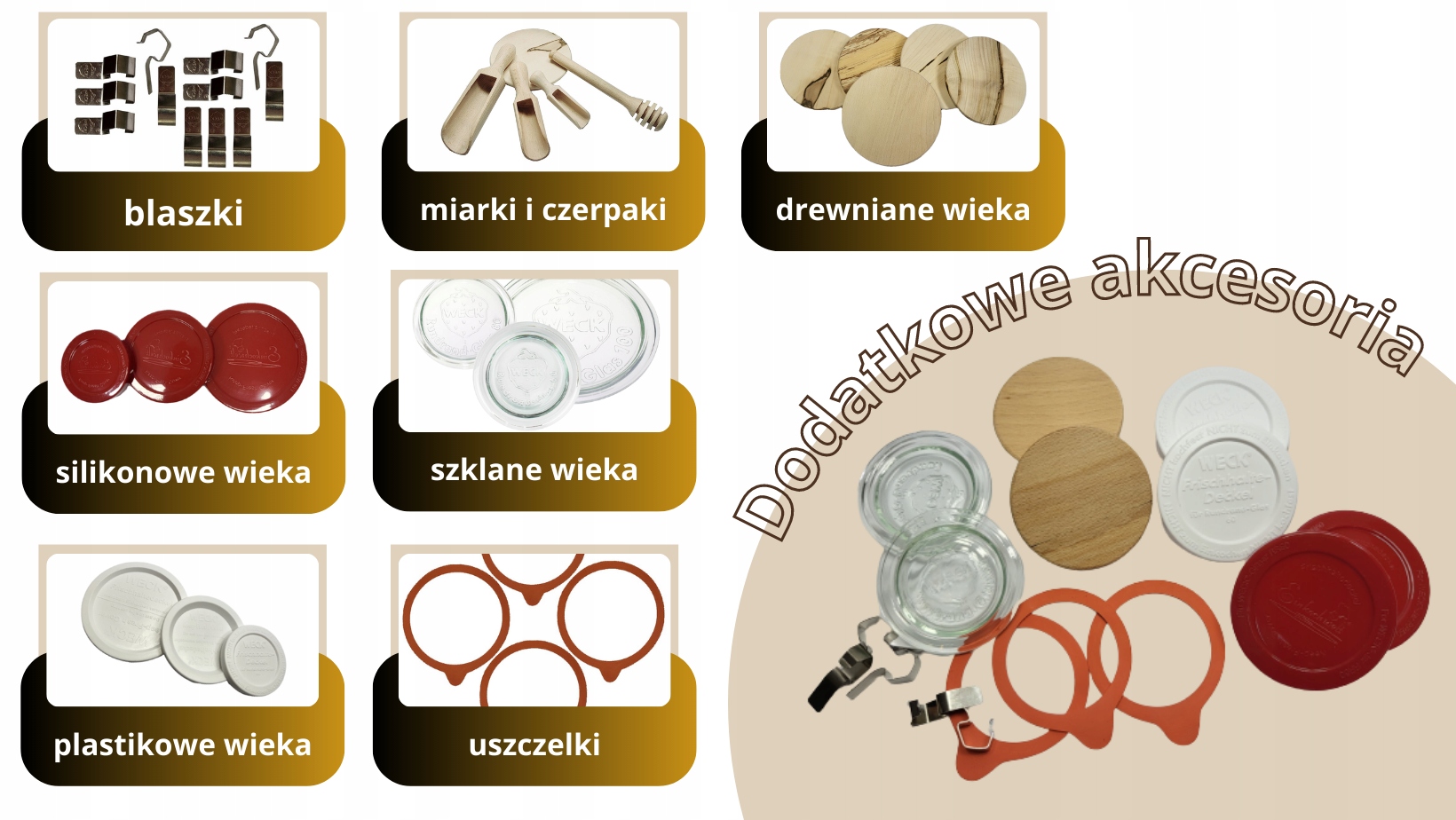 Słoik WECK 6sztuk 1062ml 1L dodatki Kod producenta SLW_1062X100_TGM_K06