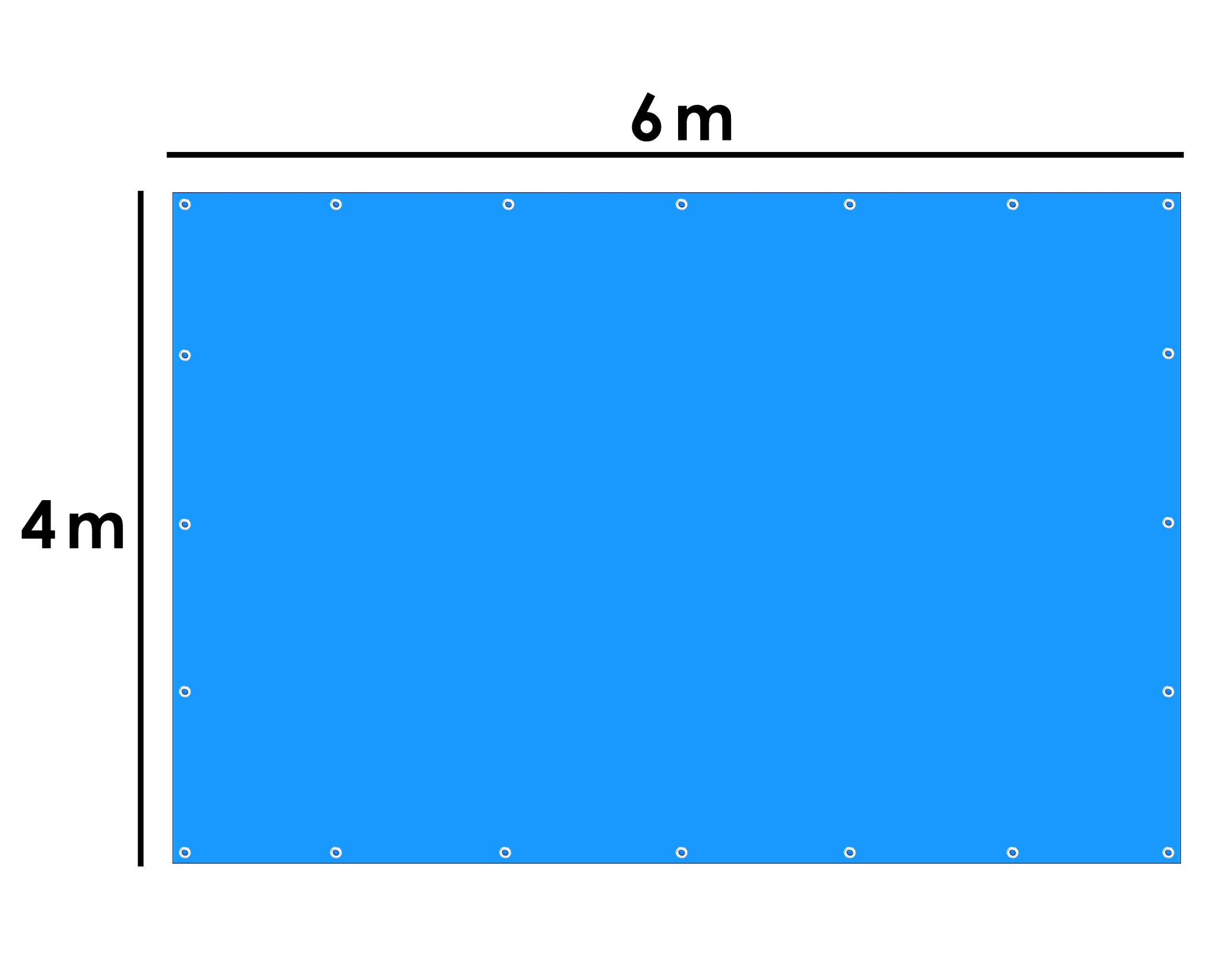 PLANDEKA NA SAMOCHÓD DO PRZYCZEPKI NA TARAS GRUBA WODOODPORNA 4x6 Mocna Długość 6 m