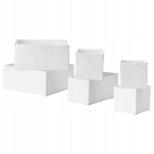 

Ikea Skubb komplet pojemników organizer 6szt Biały