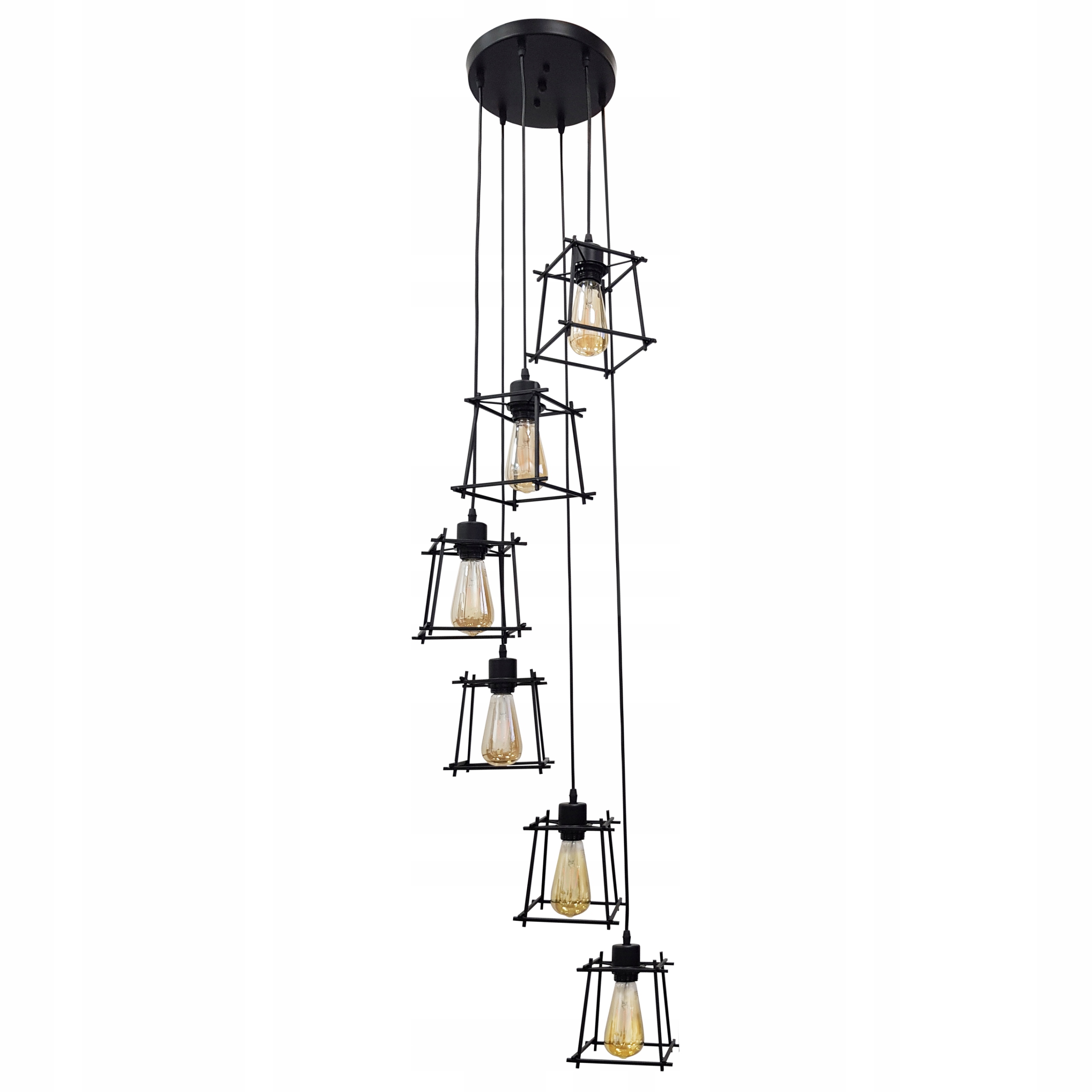 

Potężna lampa wisząca 6x Led E27 szkielet Hq Polux