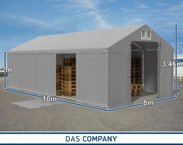 Namiot MAGNUS 8x10 magazynowy RÓŻNE KOLORY Szerokość 8 m