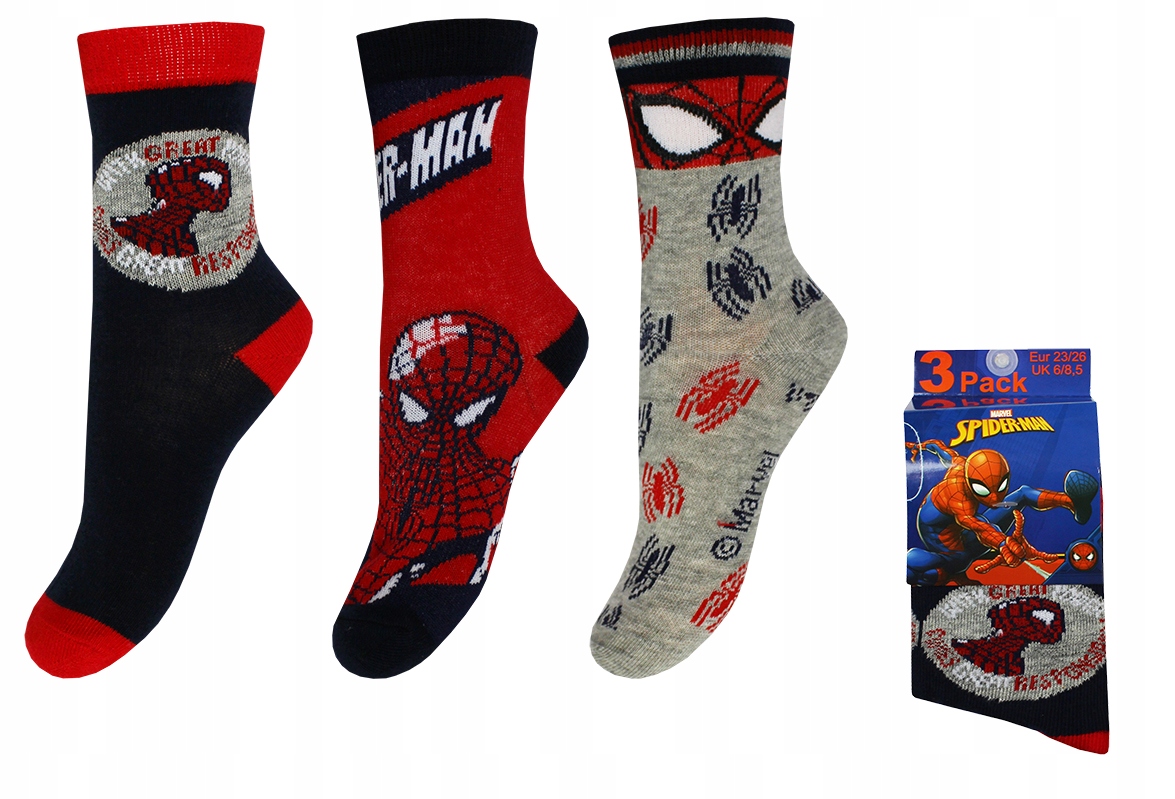 

Spiderman Marvel Skarpetki Dziecięce 3-PAK 23/26