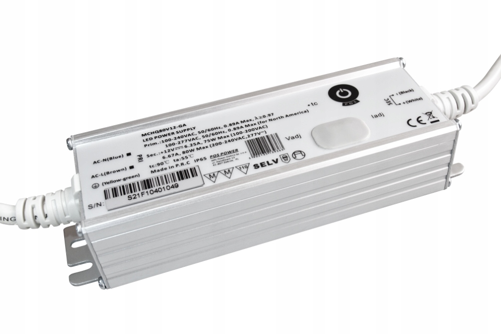 MCHQ80V24-GA: MCHQ80V24-GA: Led zdroj 24V/3.33A 80W CV, kovové pouzdro, Pfc,