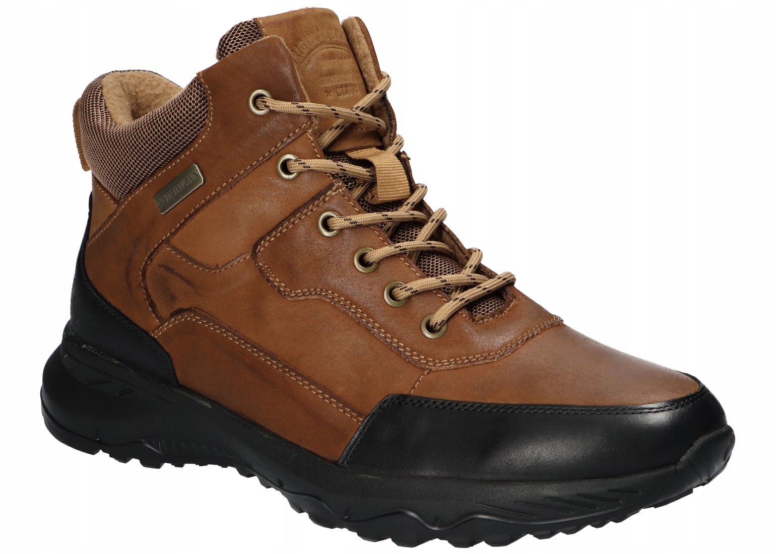 American Club CY164 Trekové Boty Zimní Kožené Pánské Boty Hnědé 41