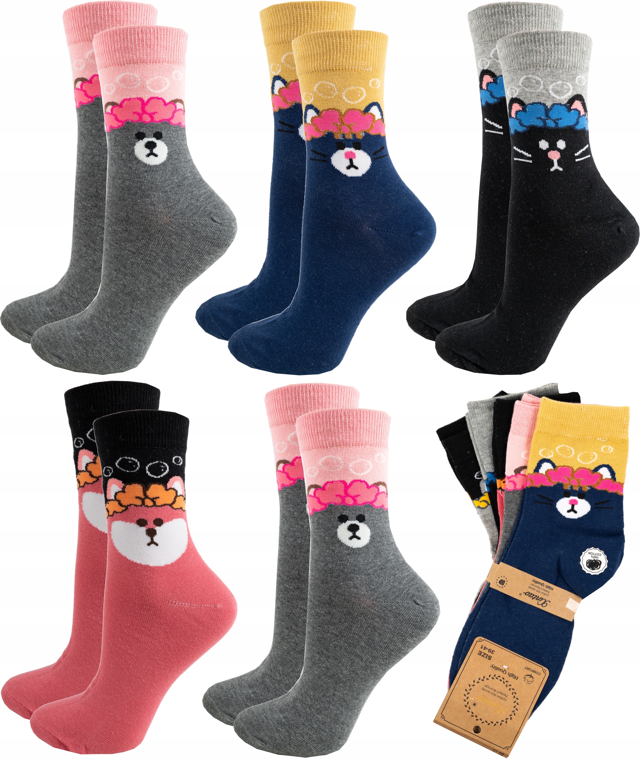 

5 Par Bawełniane Skarpety Stopki damskie Skarpety