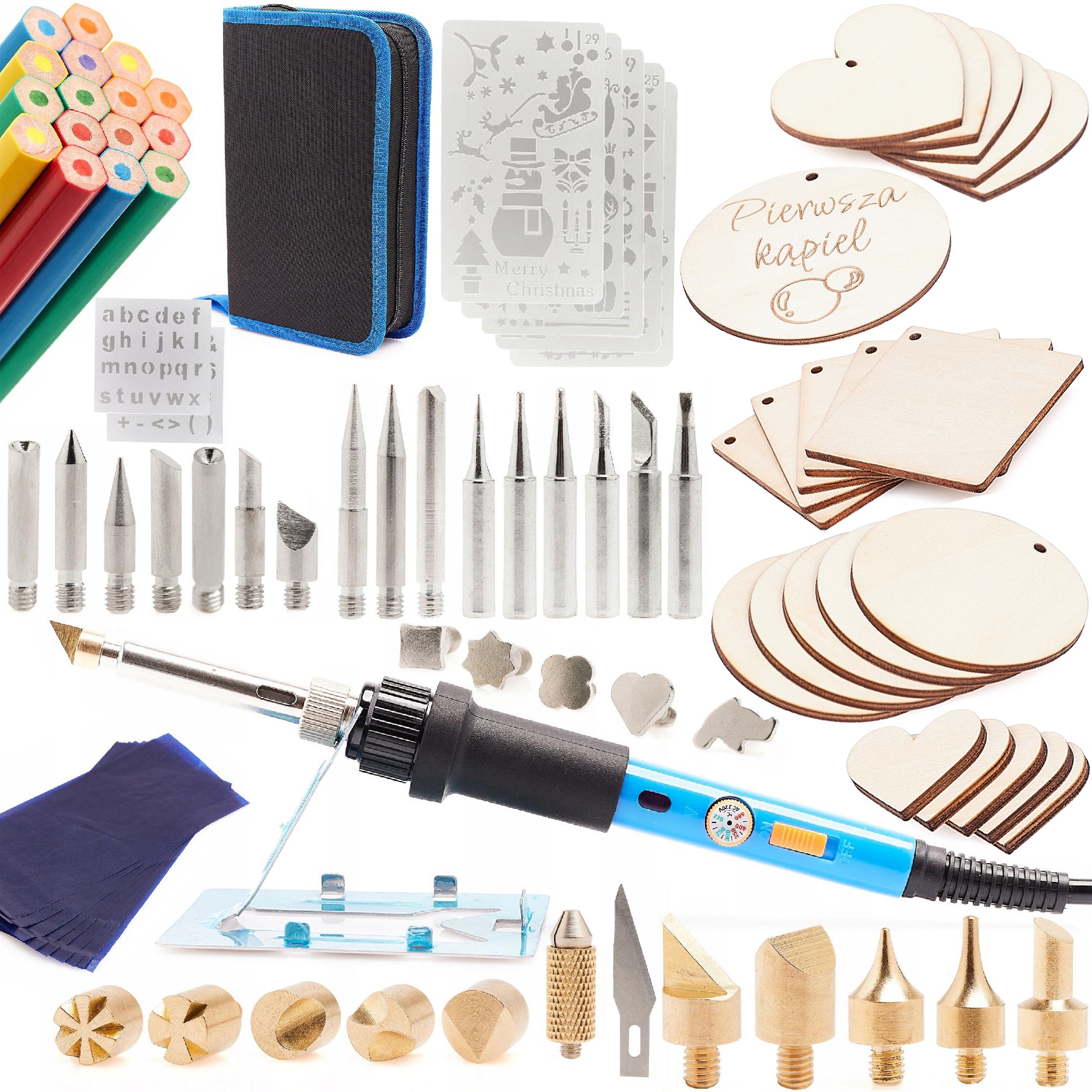 Lutownica Pirograf Wypalarka Drewna Yihua 947-III 70W1 Zestaw 20 Sklejek