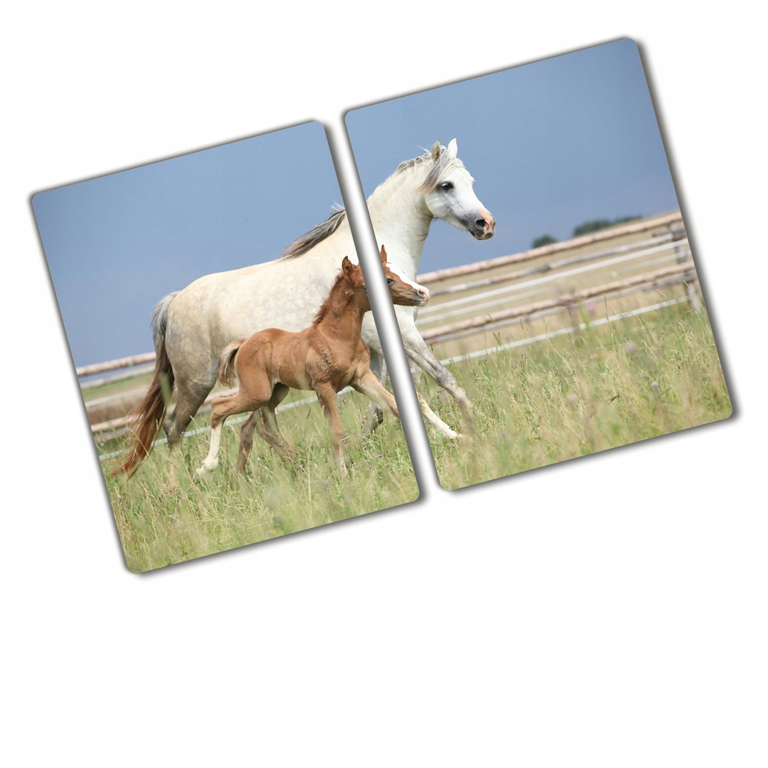 

Deska kuchenna szklana duża Klacz ze źrebięciem