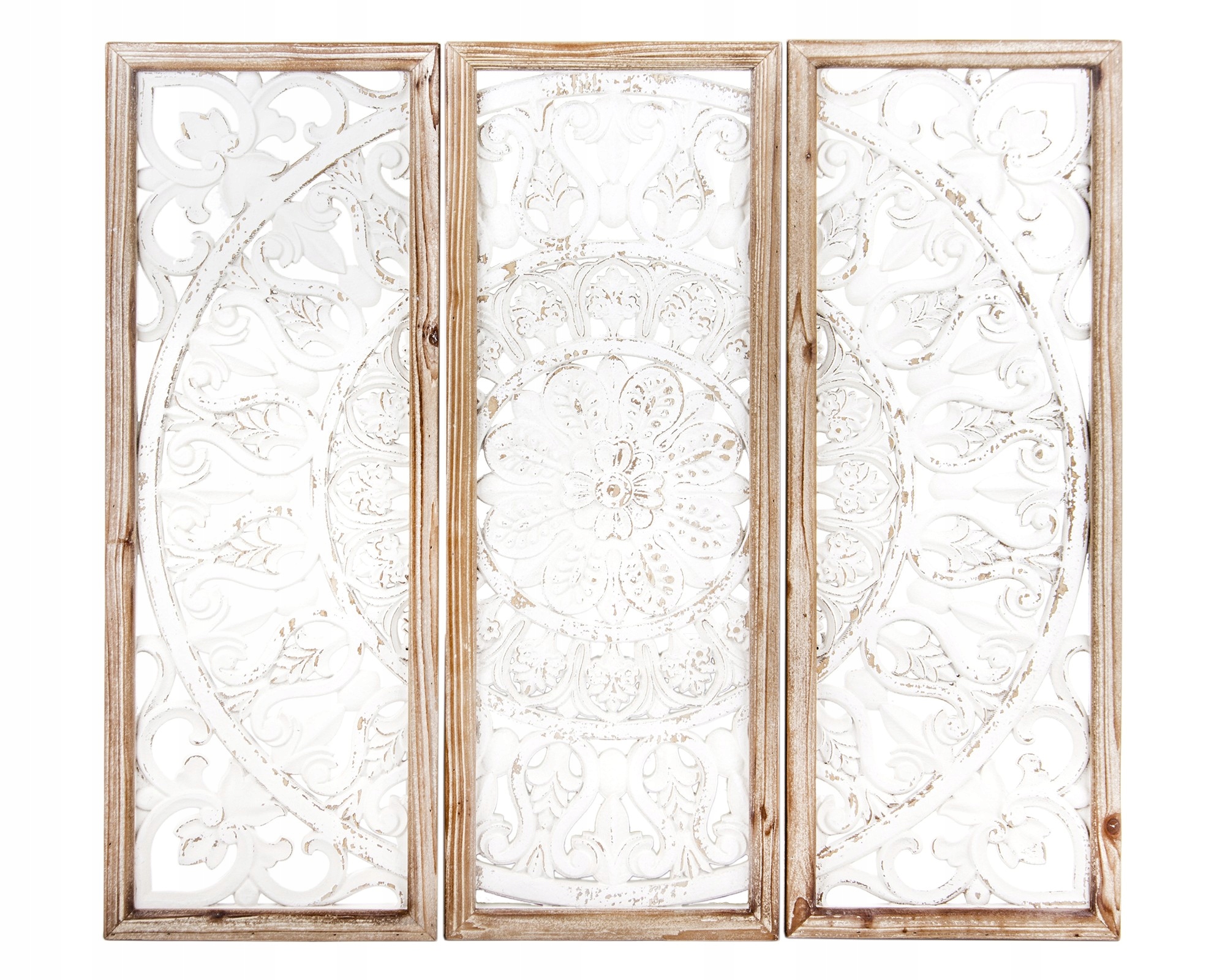 Triptych veľká biela dekorácia na stenu nástenný panel obraz retro ozdoba