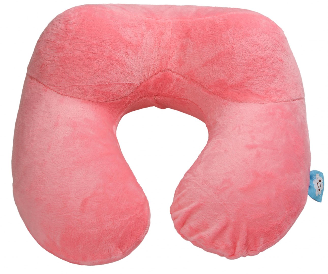 Подушка дорожная надувная контурная розовая