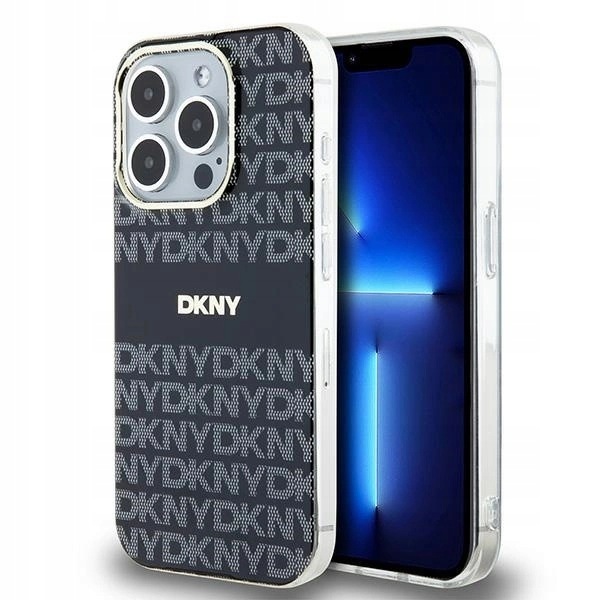 Etui Dkny IML Mono & Stripe MagSafe na iPhone 15 Pro czarne