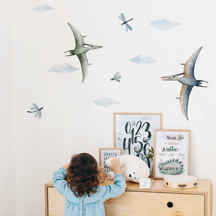 NAKLEJKI NA ŚCIANĘ DINOZAURY CHMURY ROZM. XL Kod producenta ZESTAW NAKLEJEK NA SCIANE PTERODAKLTYLE WAZKI